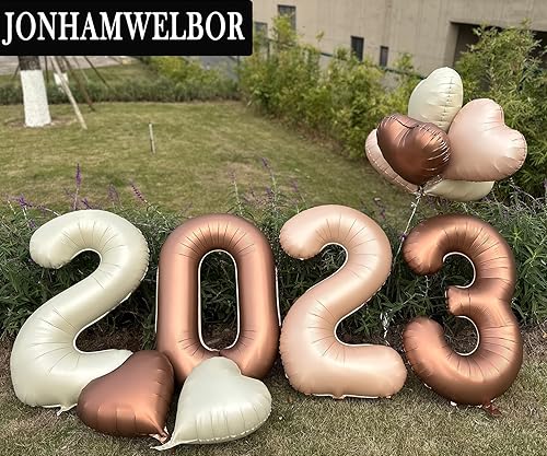 Miniatura 5 de Jonhamwelbor Globo marrón del número 7 de 40 pulgadas con globos de helio de Mylar con el número 7 para decoración de fiesta de cumpleaños número 7