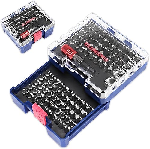 Juego de 102 puntas de destornillador, juego de puntas Torx de 14 de pulgada, juego de destornilladores de punta magnética que incluye soporte para