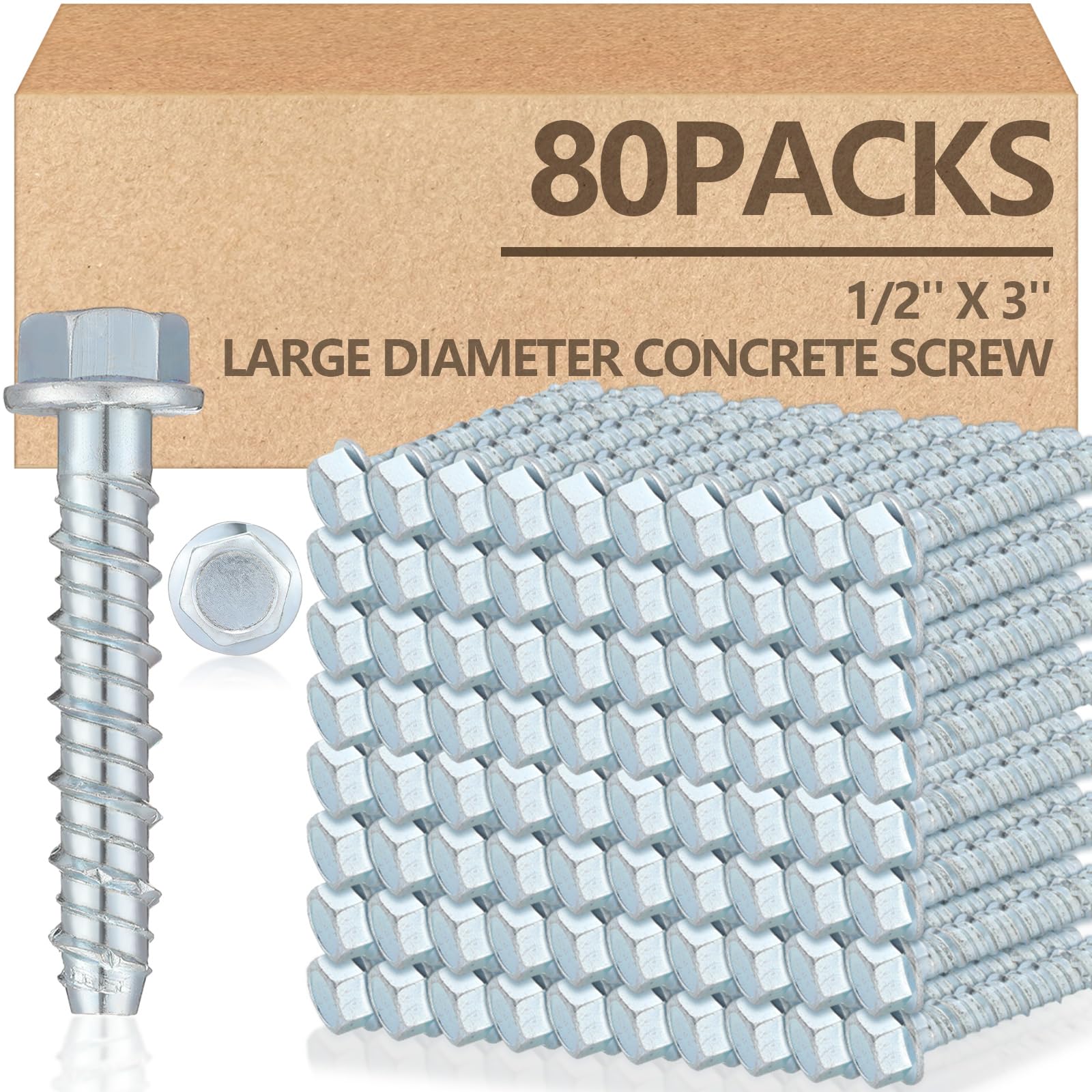 Concrete Anchors & Screws - 50 Pack -31 Concrete Anchors & Screws - 50 Pack -31
