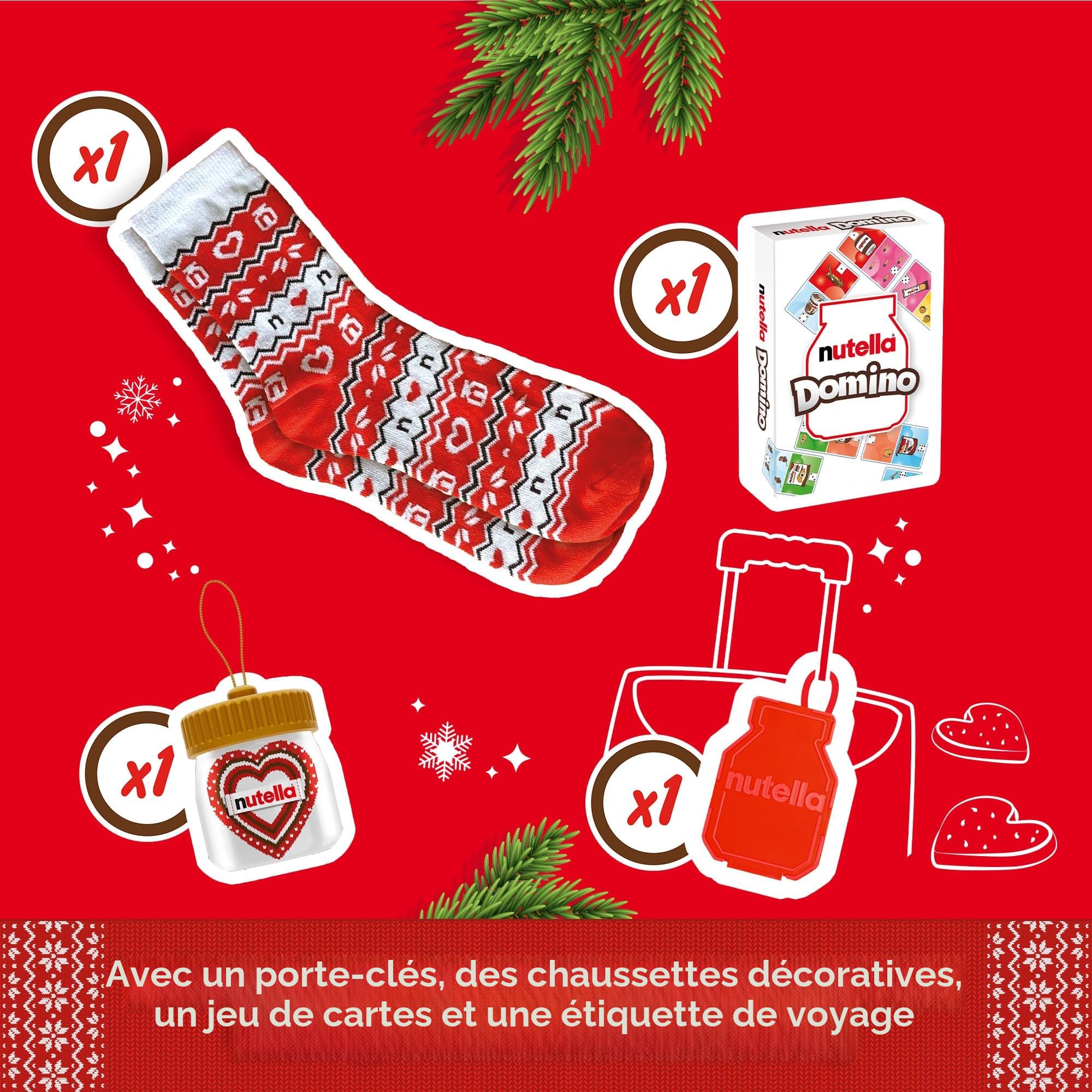 Nutella Calendrier de l'Avent, rempli de produits Ferrero Nutella, 528 g, pour Noël