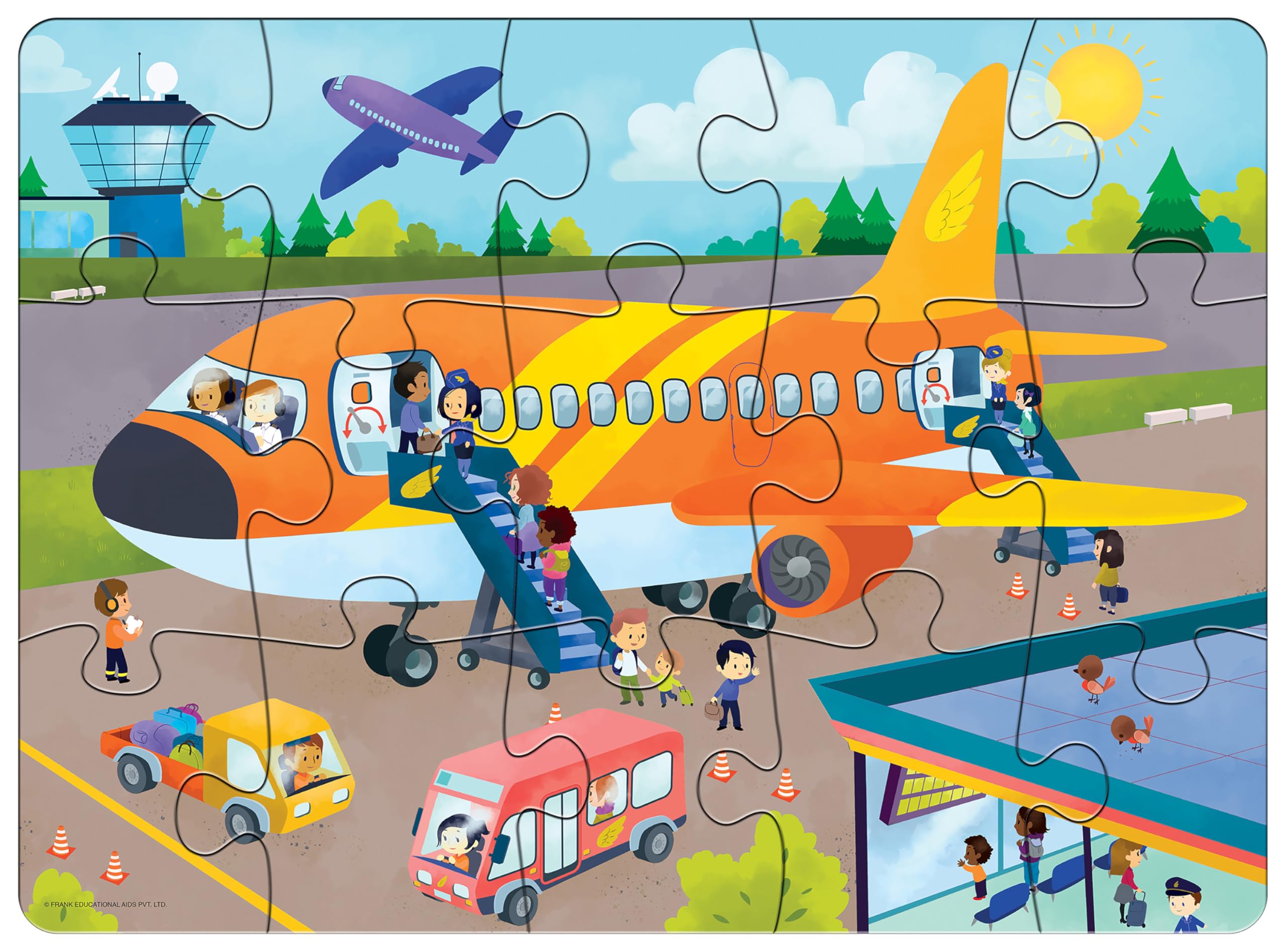 Frank Aeroplane Floor Puzzle (15 Pieces) | Fun & Educational Toy for Kids 3+ Year Old | Enhances Imagination, Coordination, and Patience - for Focus and Memory - 15202