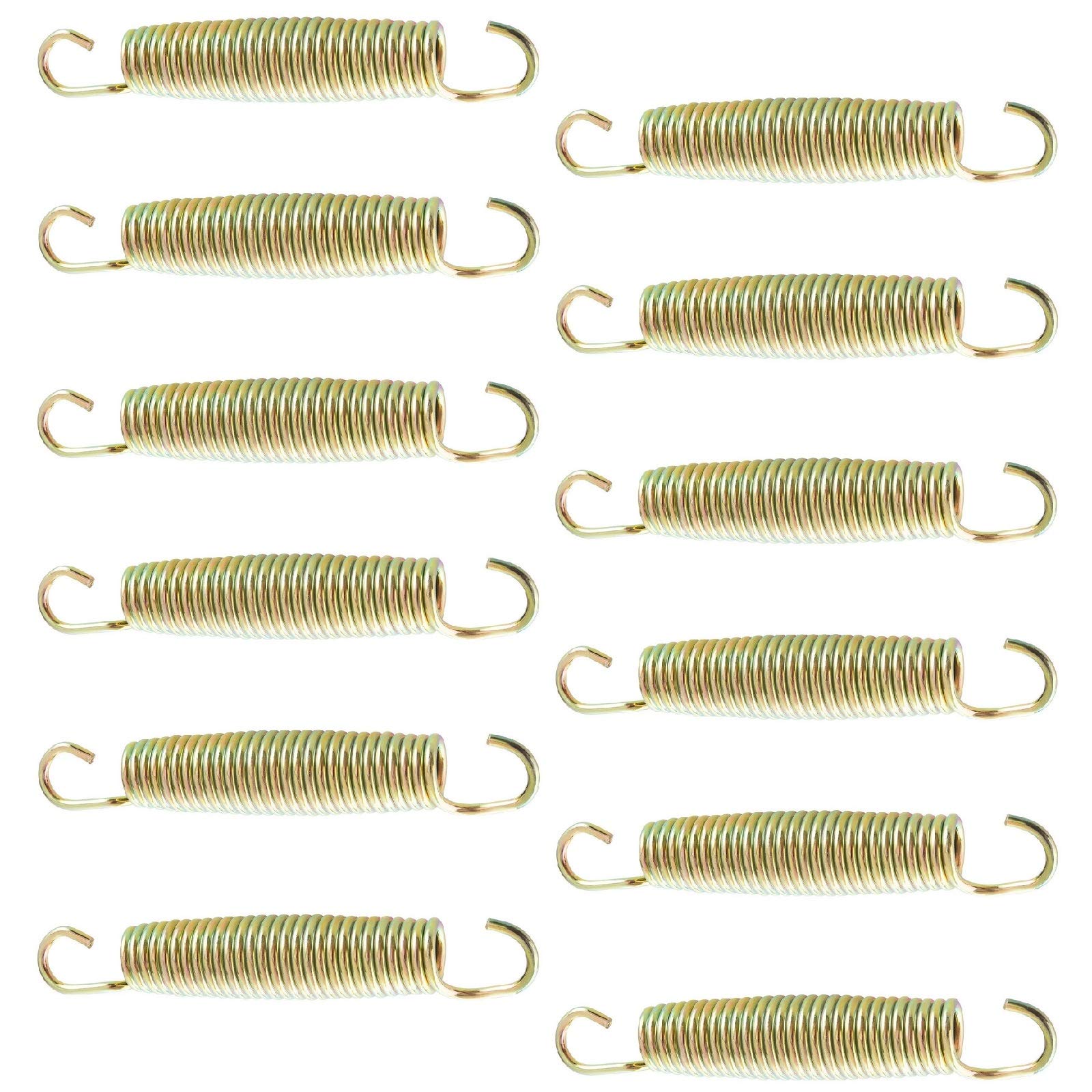 yelloo - Set 12 Molle per Trampolino Elastico Resistenti e Antiruggine (Misure 120, 145, 165cm) Molla Sostitutiva Trampolino, Accessori per Trampolini (Ø 185 245 305 366 427) Certificato CE TUV GS