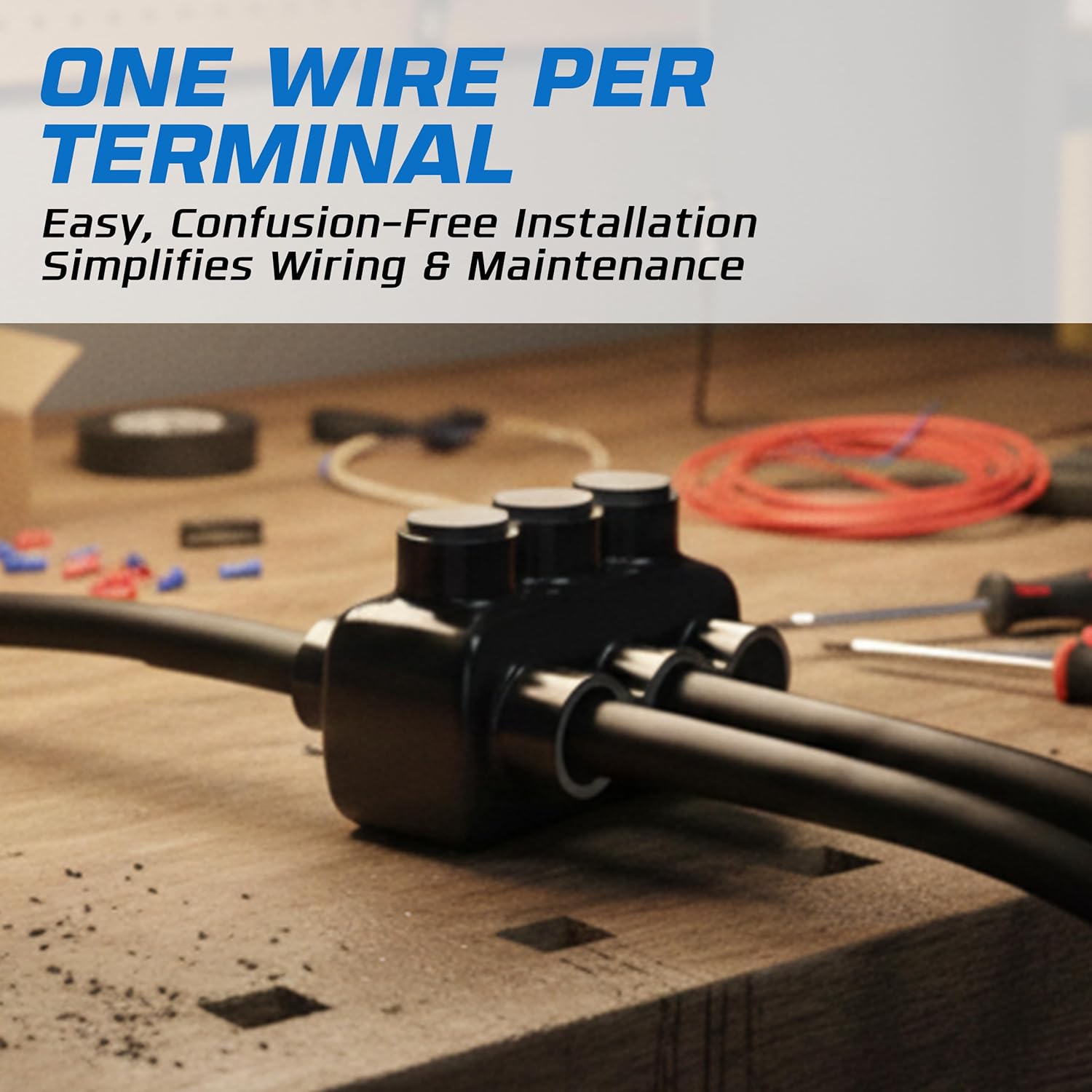 OHLECTRIC Insulated Wire Connector 3 Port Dual Side Entry for 250-6 Wire Range Lugs with 5/16 Hex Screw, Pre-Filled with Oxide Inhibitor - Wire Connectors, Electrical Connectors, Wire Tap