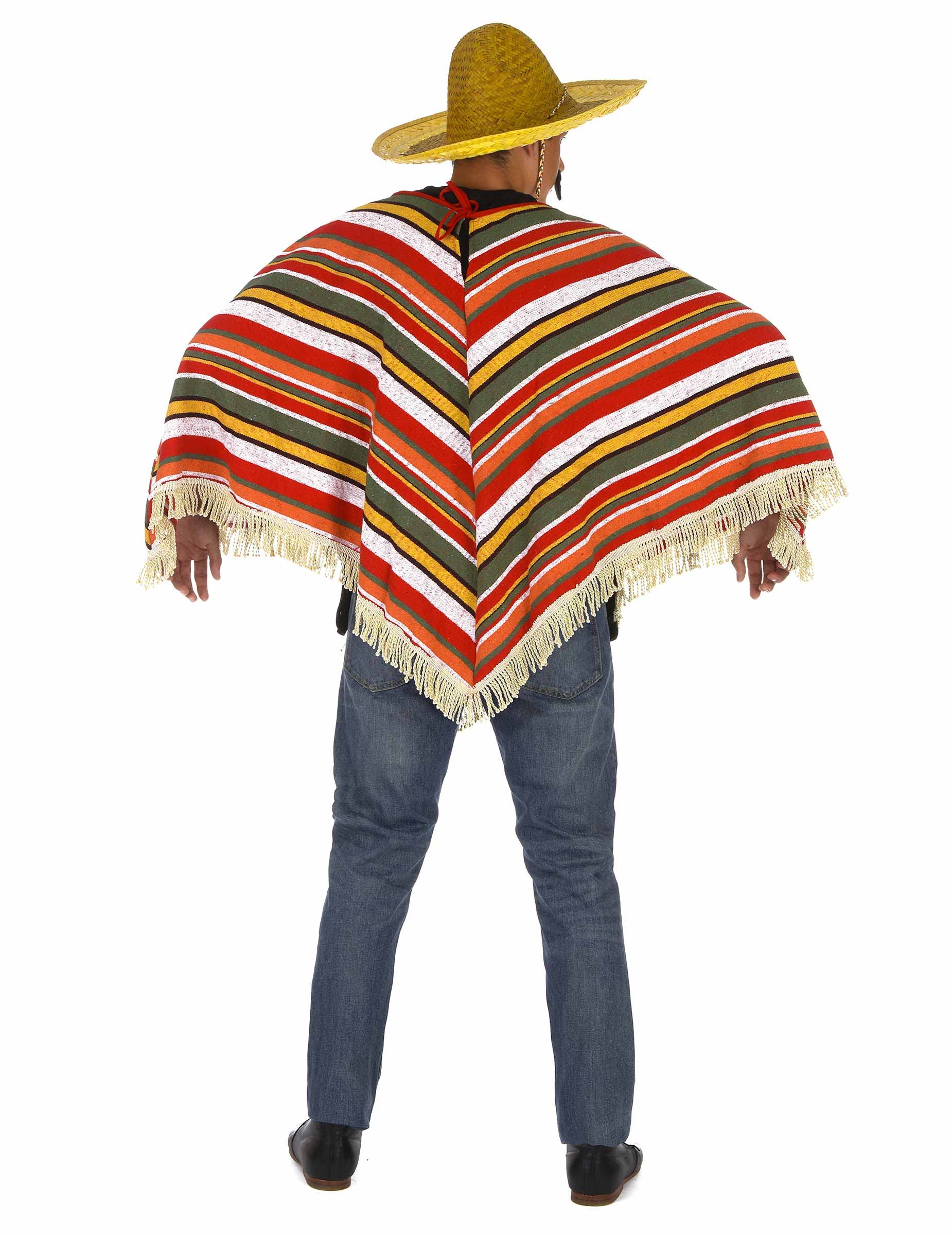 DEGUISE TOI Mexikanischer Poncho für Erwachsene bunt - Multicolore