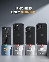 Vista 353 de Miracase Funda magnética para iPhone 14 de 6.1 pulgadas, protector de pantalla de vidrio templado integrado + protector de lente, compatible