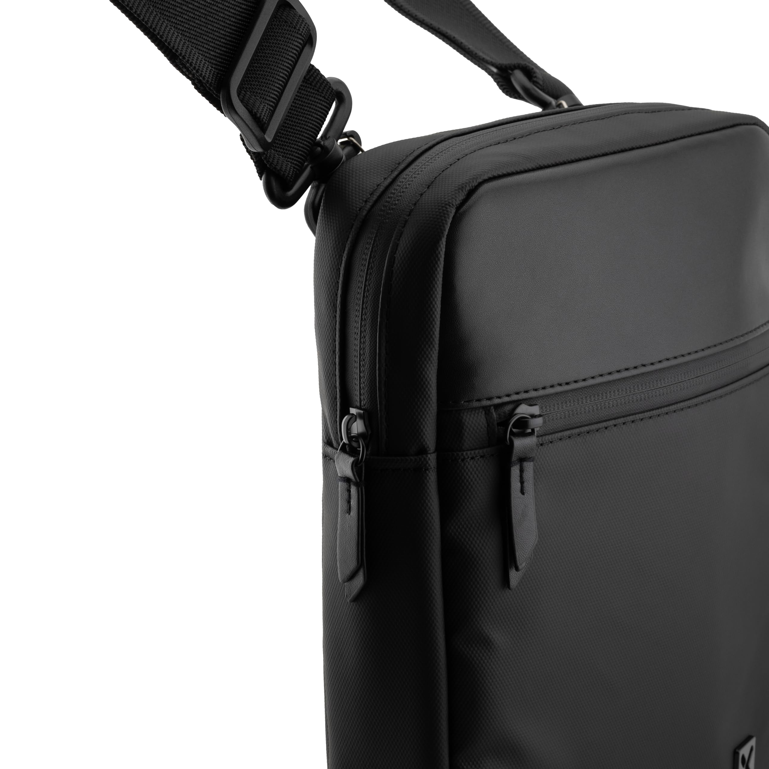 CroX - Bolsa cruzada de hombro a prueba de olores de 4L con tecnología X-Flow, unisex, elegante y minimalista, Negro - 9