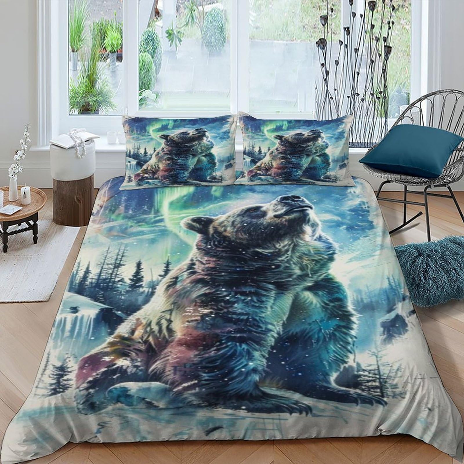 Parure de lit ours aurore king 220x240 pour une chambre cocooning