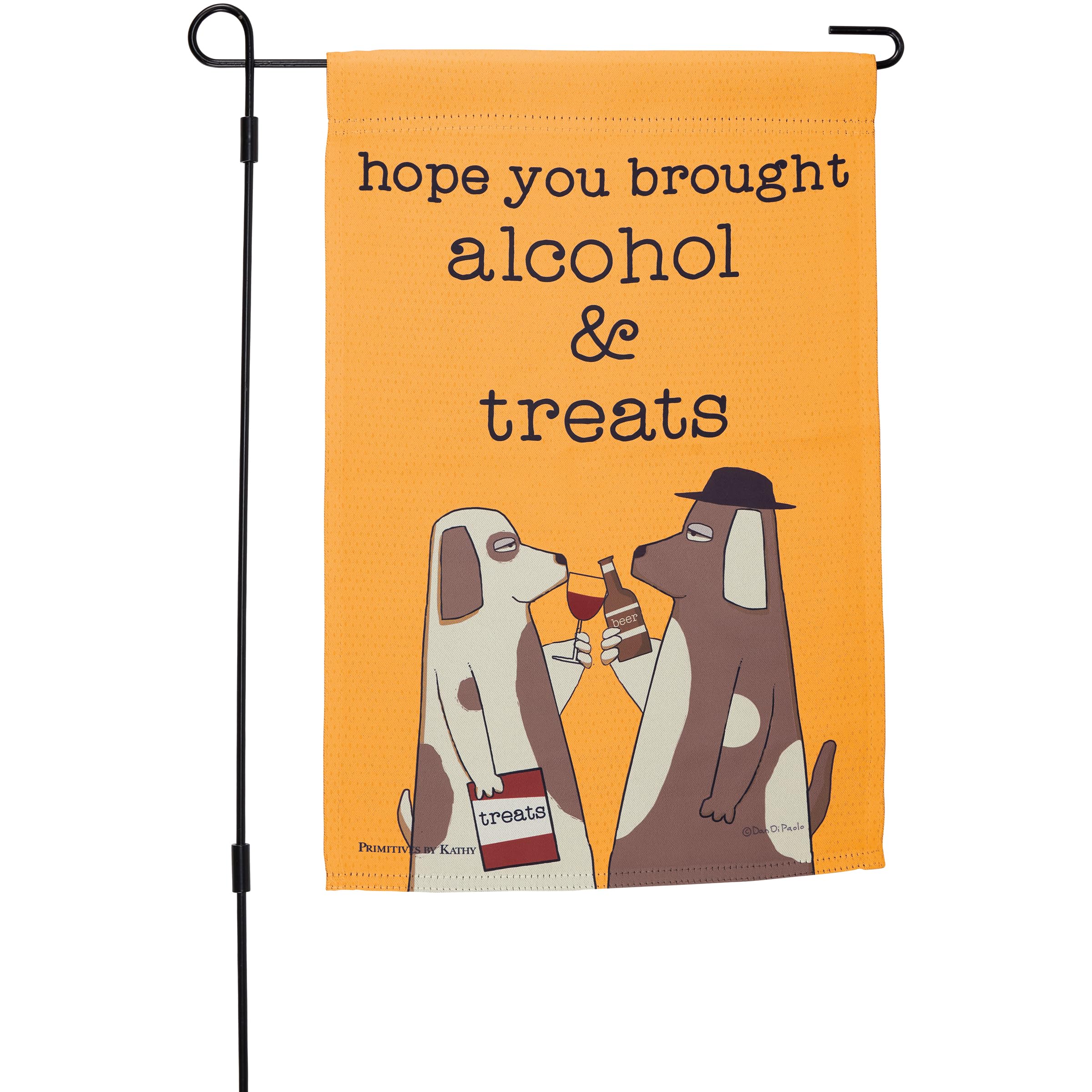 Drapeau de jardin Alcohol And Treats pour égayer une entrée triste