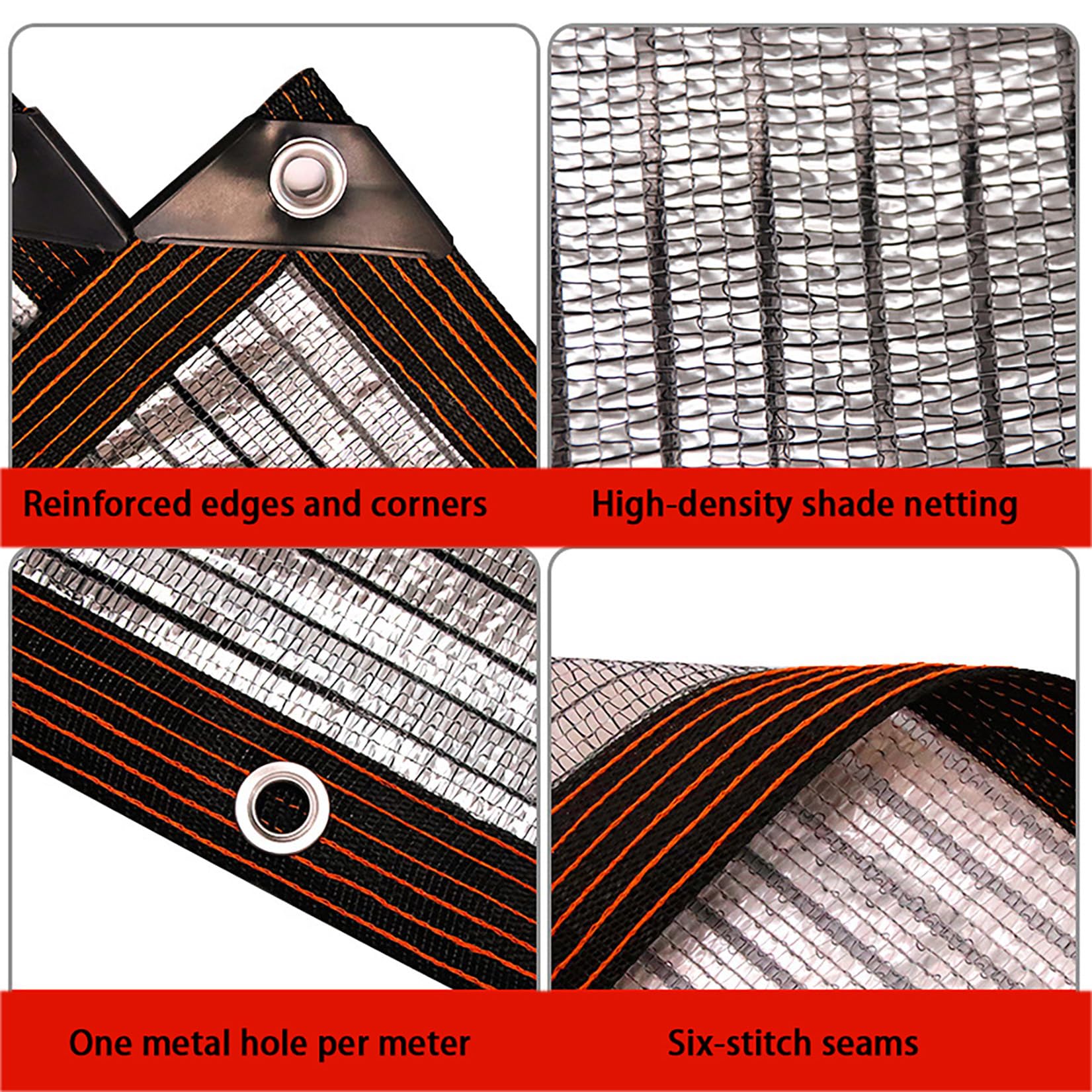 Schattiernetz 99% Aluminium 2x4m Sonnenschutznetz Reflektierend mit Ösen,90% UV-Schutz Silber Atmungsaktiv Sichtschutznetz Outdoor Wetterfest Sonnensegel für Gewächshaus,Balkon,Terrasse,Garten