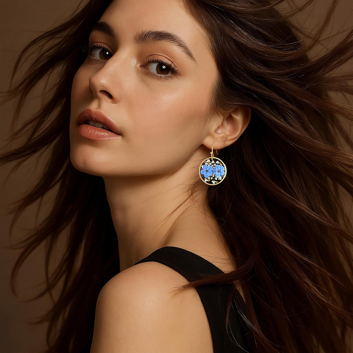 Pressed Flower Earrings Daffodils Pressed Wildflower Earrings Handmade Earrings Dry Flower Earrings Personalized Pressed Flower Earrings Handmade Unique Resin - Image 4