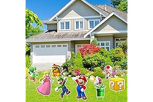 Weatherproof 8-Piece Mario Birthday Party Yard Signs