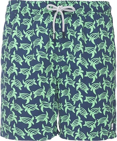 Elastic Waist Animal Print Swim Trunks 