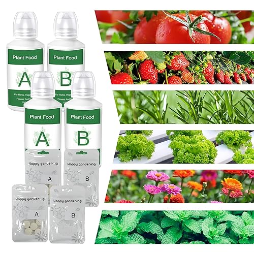 Miniatura 4 de Fertilizante para plantas apto para jardín interior hidropónico AeroGarden, suministros hidropónicos de 13.5 fl oz A&B alimentos para plantas con 4