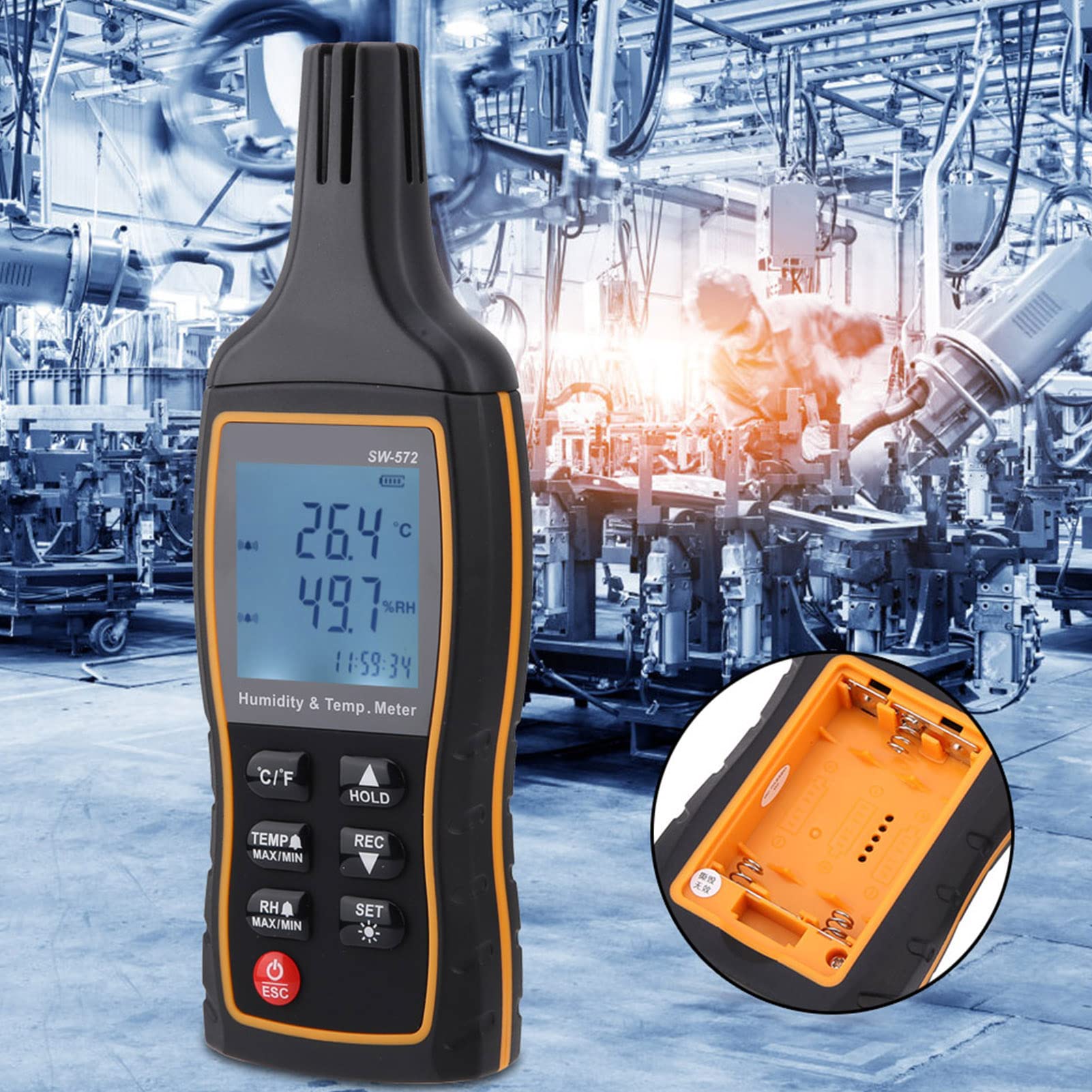 Termometro Digitale Portatile, Igrometro LCD, Rilevatore di Temperatura e umidità, Intervallo da -20 a 140 F per Uso Domestico e in Ufficio