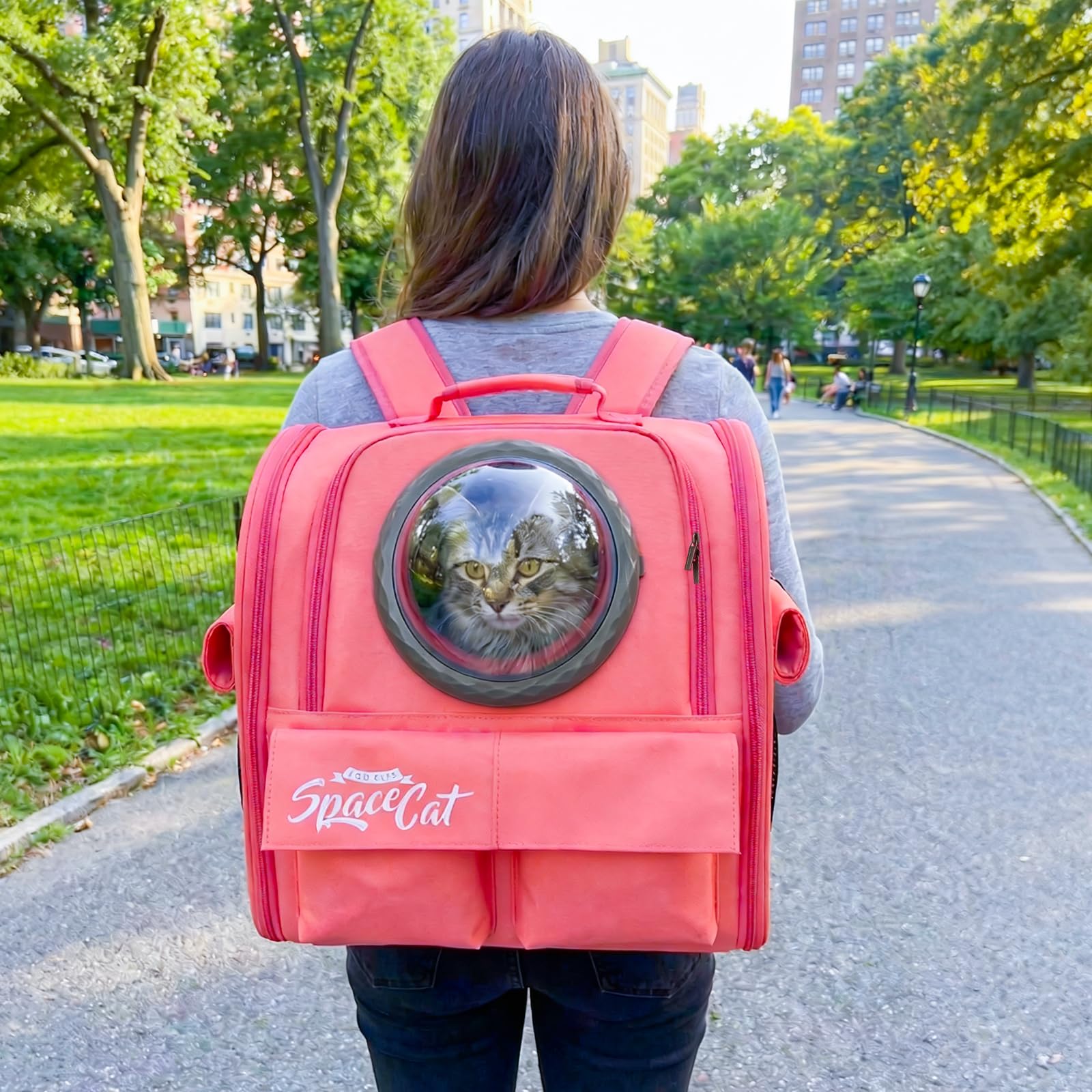 Galatée Mochila para Perros, Mochila para Mascotas Aprobada por Aerolíneas, Bolsa para Gatos para Viajes, Senderismo, Camping y Actividades Al Aire Libre(Rosa)
