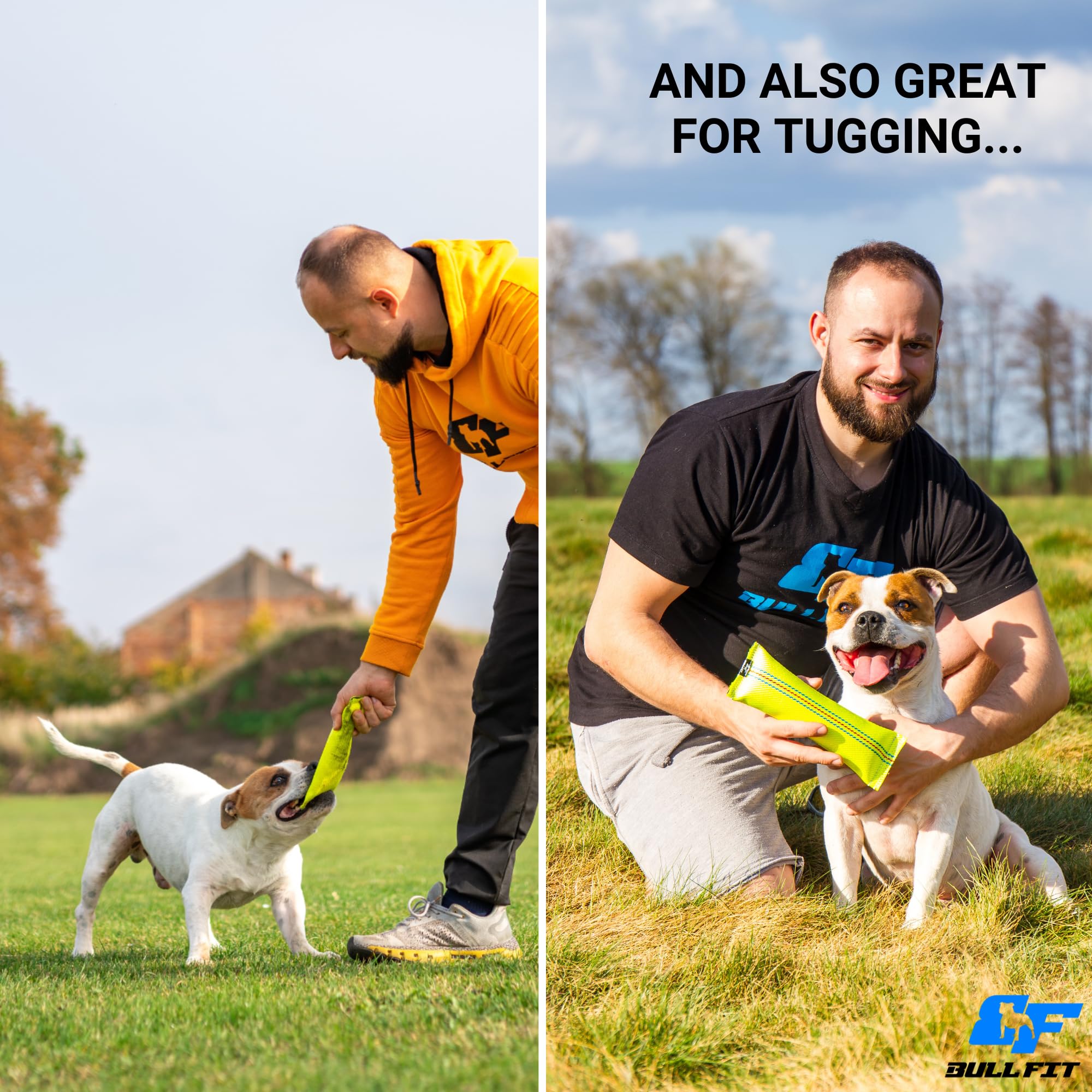 Bull Fit 2-in-1 Dummy e Manicotto per Cani, Giocattolo Galleggiante - Duraturo, interattivo, Fatta a Mano in manichetta antincendio - Giocattoli Cane per l'addestramento o per Il Gioco