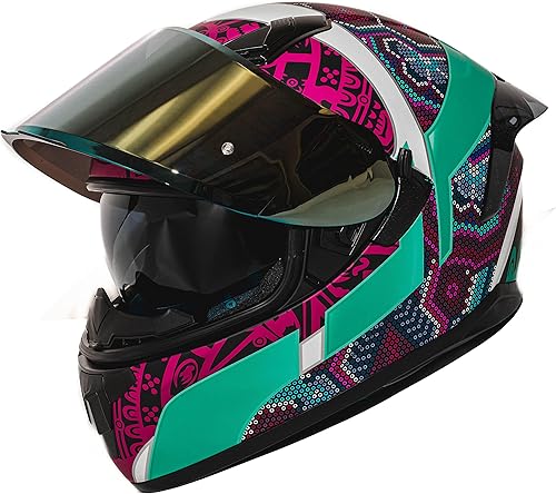HAX HUICHIOL - Casco de motocicleta de cara completa de obsidiana con doble visera para adultos, motocicleta de calle, con pinlock listo para