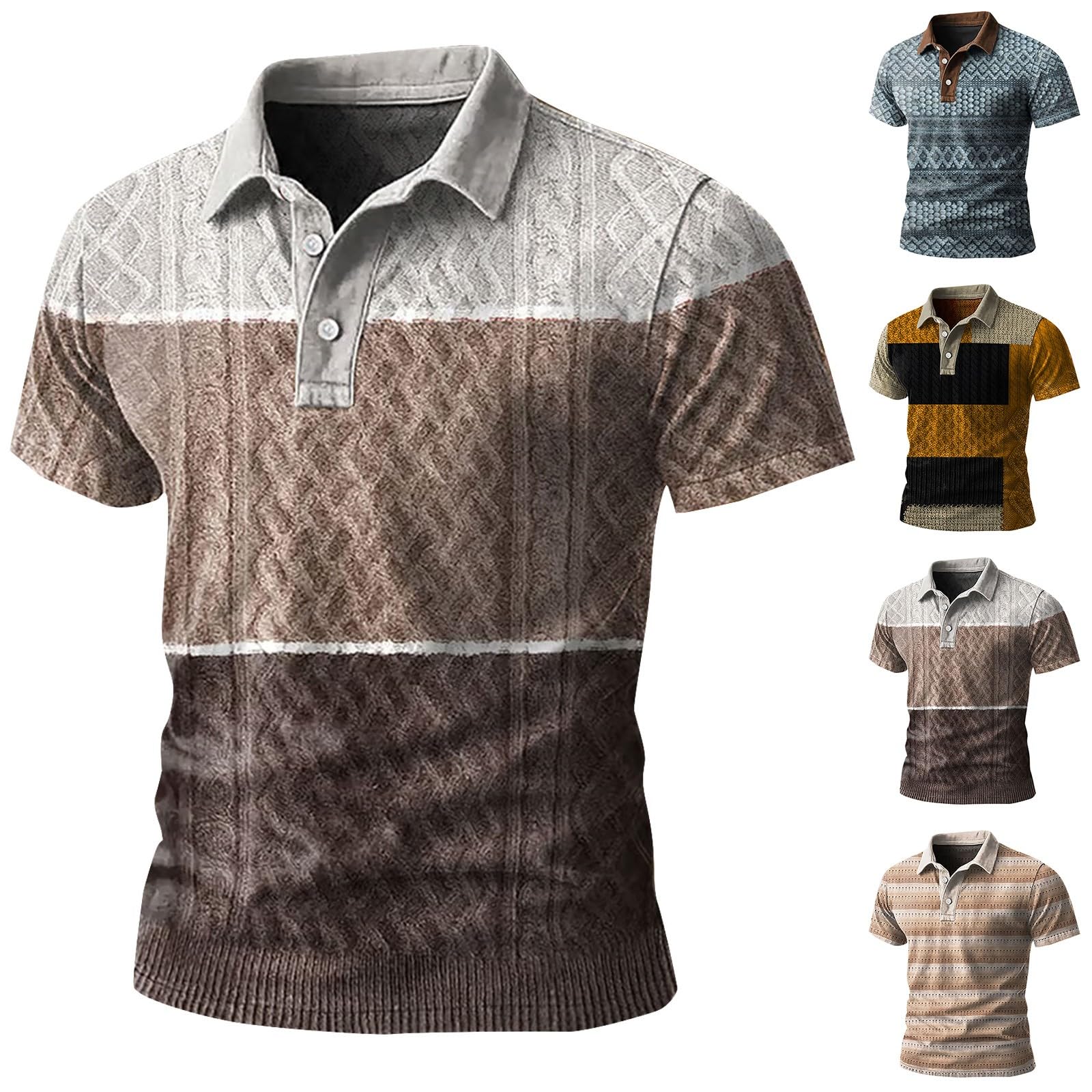 DENGJIAMY dzianinowe koszulki polo z nadrukiem dla mężczyzn biznesowe codzienne topy outdoorowe plus size koszulka golfowa moda męska koszulki z kołnierzem z krótkim rękawem ubrania męskie