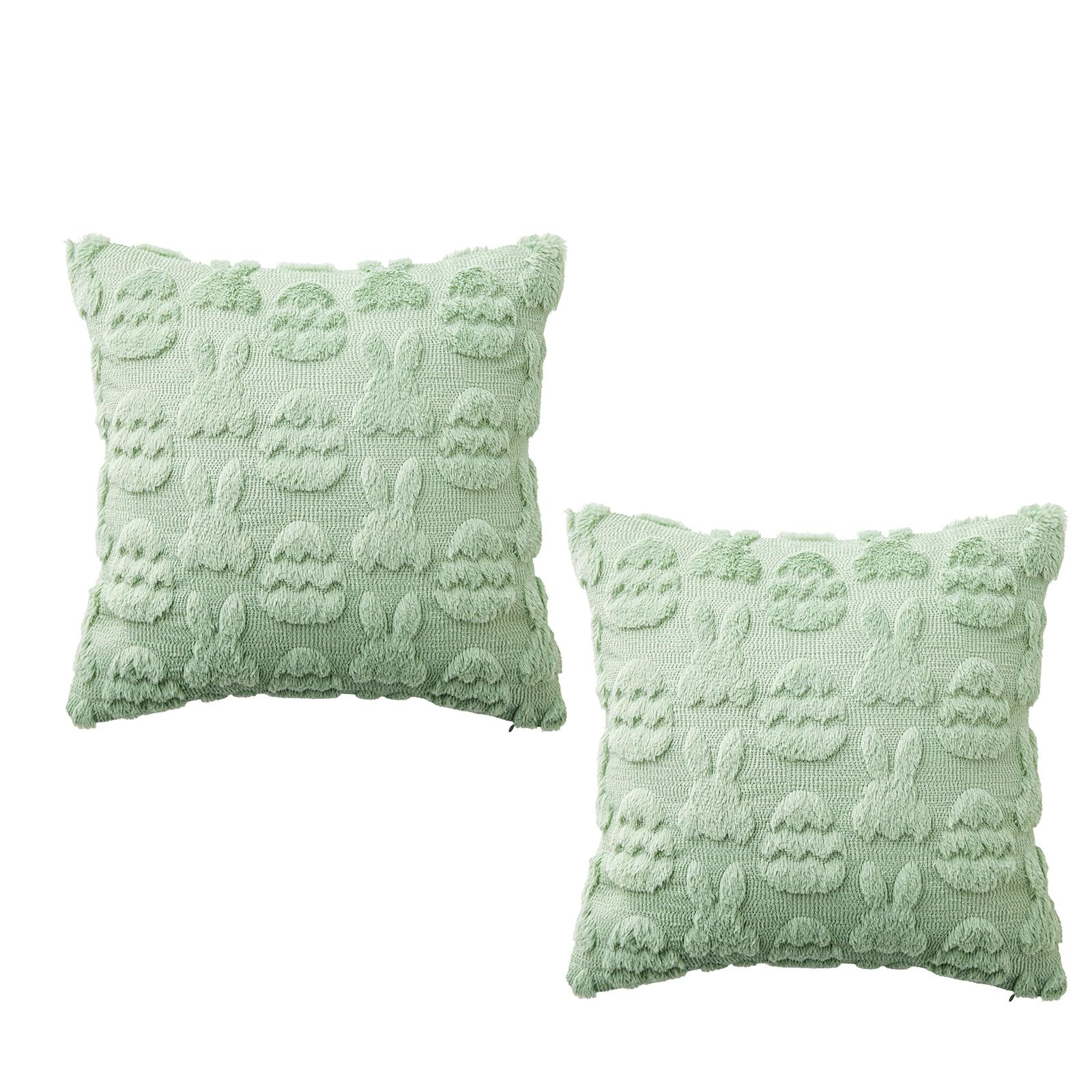 ordinarYone Pair Of Scandinavian Styles Jacquards Green Pillow Protectors With High Densities Embroidery For Sofa Sleeping