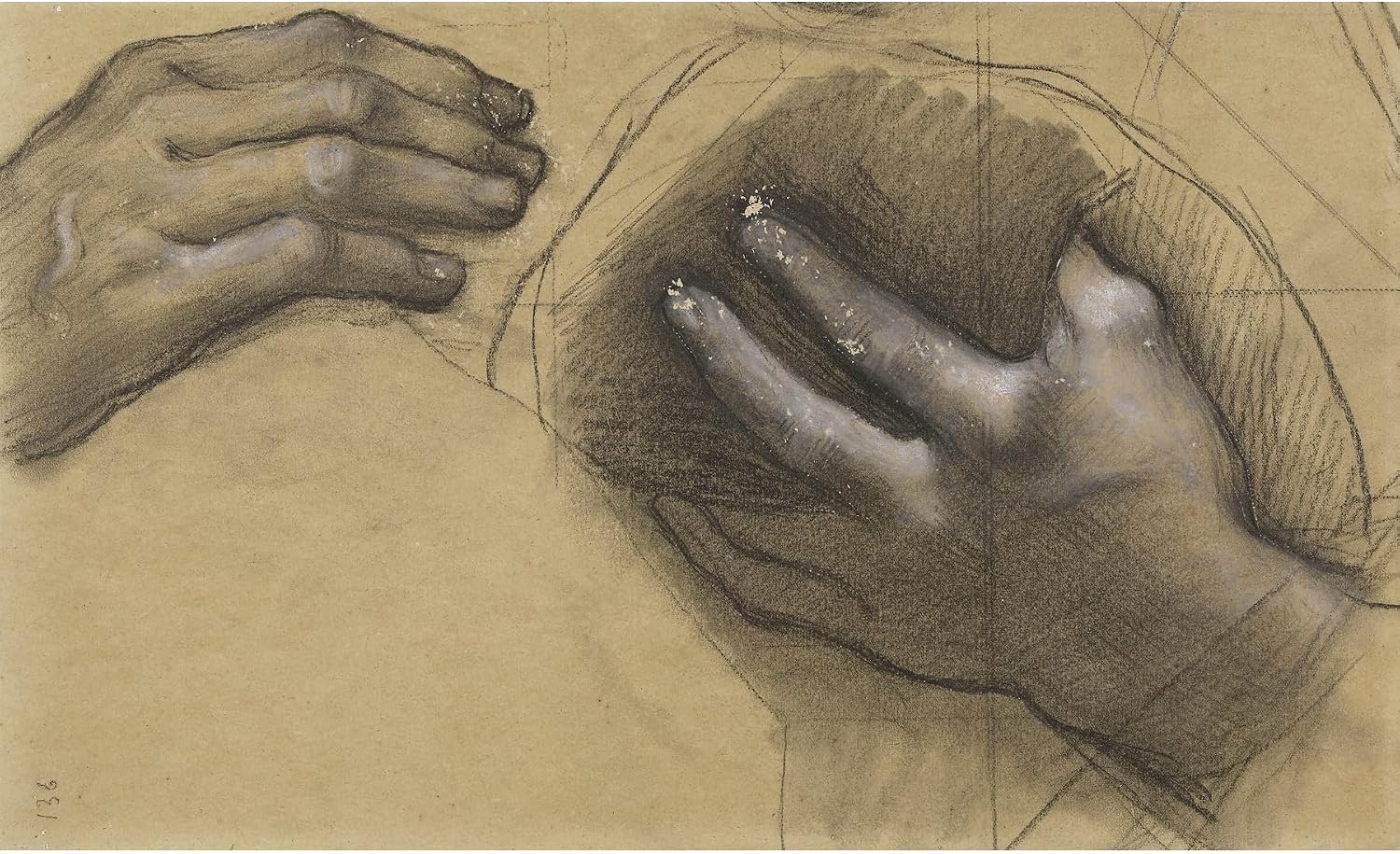 ArtDirect Study of hands (1874-1878) Unframed Art Print Giclee Poster by Pierre Puvis de Chavannes - Ready for Framing with Customization Sizes 10x6, 14x8, 20x12, 36x22, 48x29 and 60x36 inches