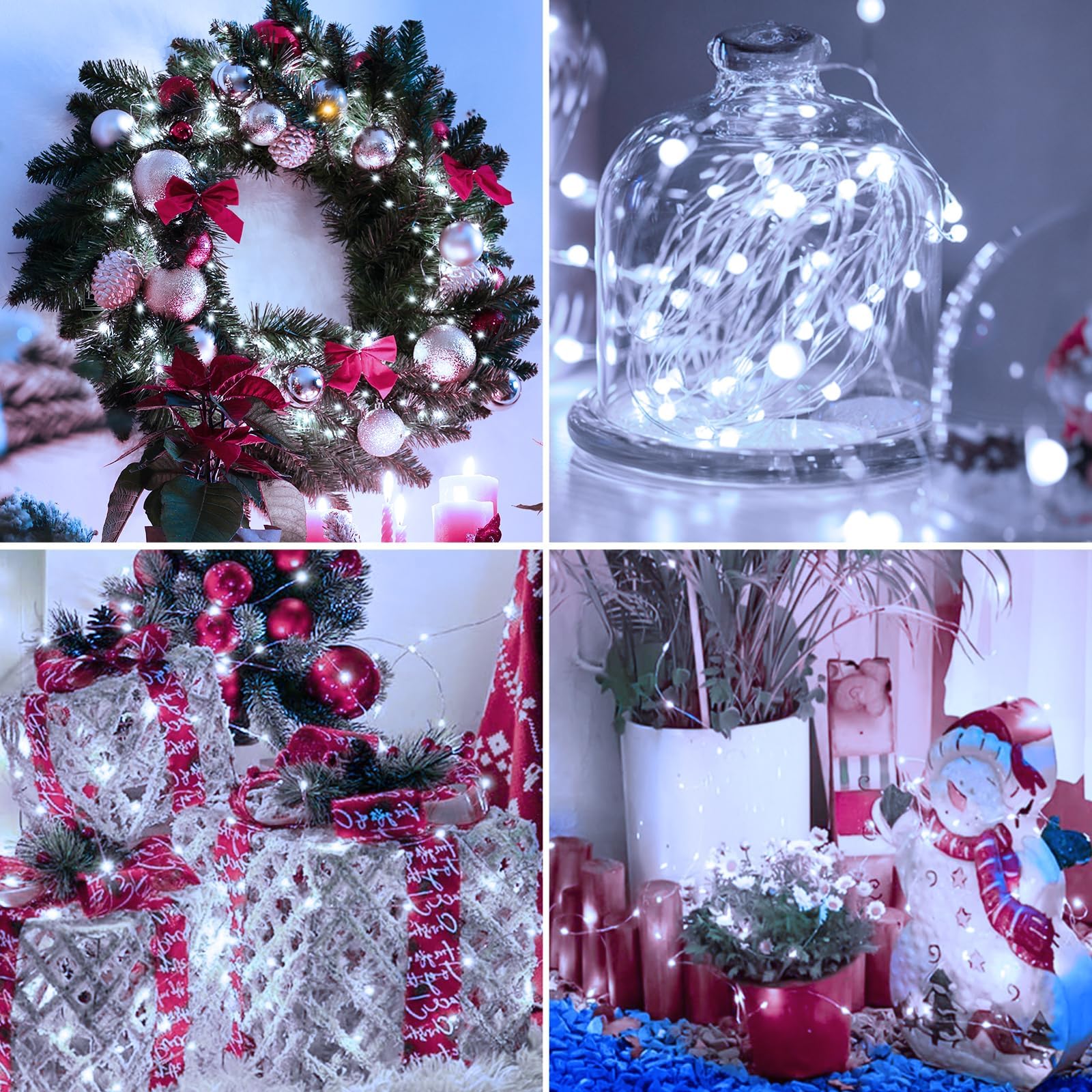 Lichterkette batteriebetrieben – 2,1 m, 20 LEDs, 3 Modi, Mini-Lichterkette, wasserdicht, für Einmachgläser, Vasen, DIY, Party, Hochzeit, Warmweiß und Kaltweiß, 12 Stück