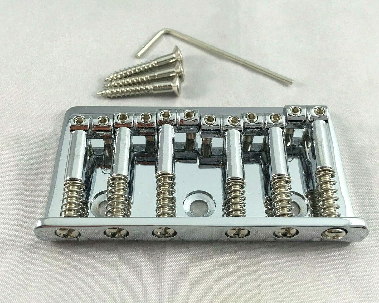Top-Loading Hardtail Electric Guitar Bridge - Front-Loading Strat-Style Bridge by Australian Luthier Supplies - Chrome Plated