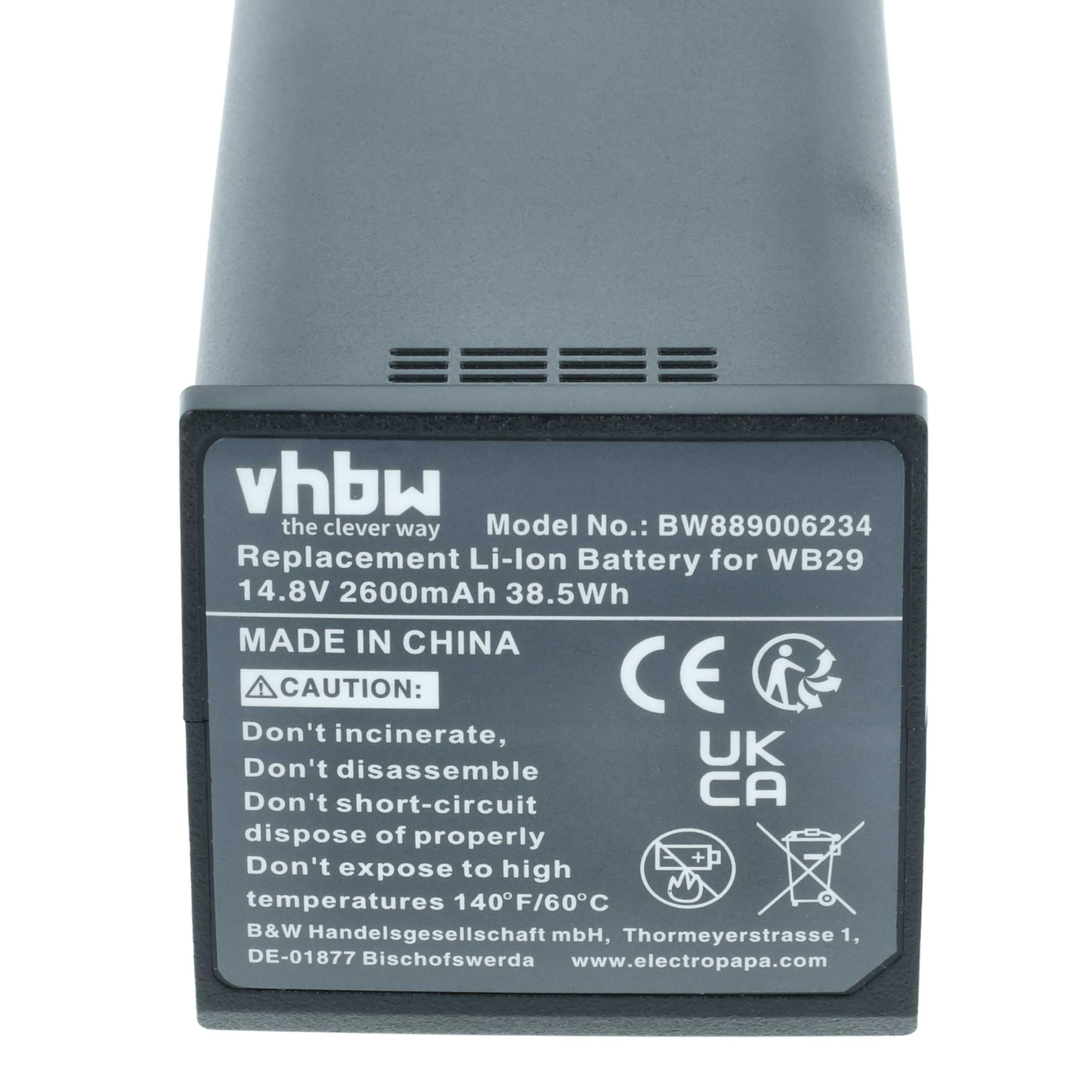 vhbw 2X Batterie Compatible avec Godox WB300P, AD200, AD200pro, AD300 Pro Flash Flash d'appareil Photo (2600mAh, 14,8V, Li-ION)
