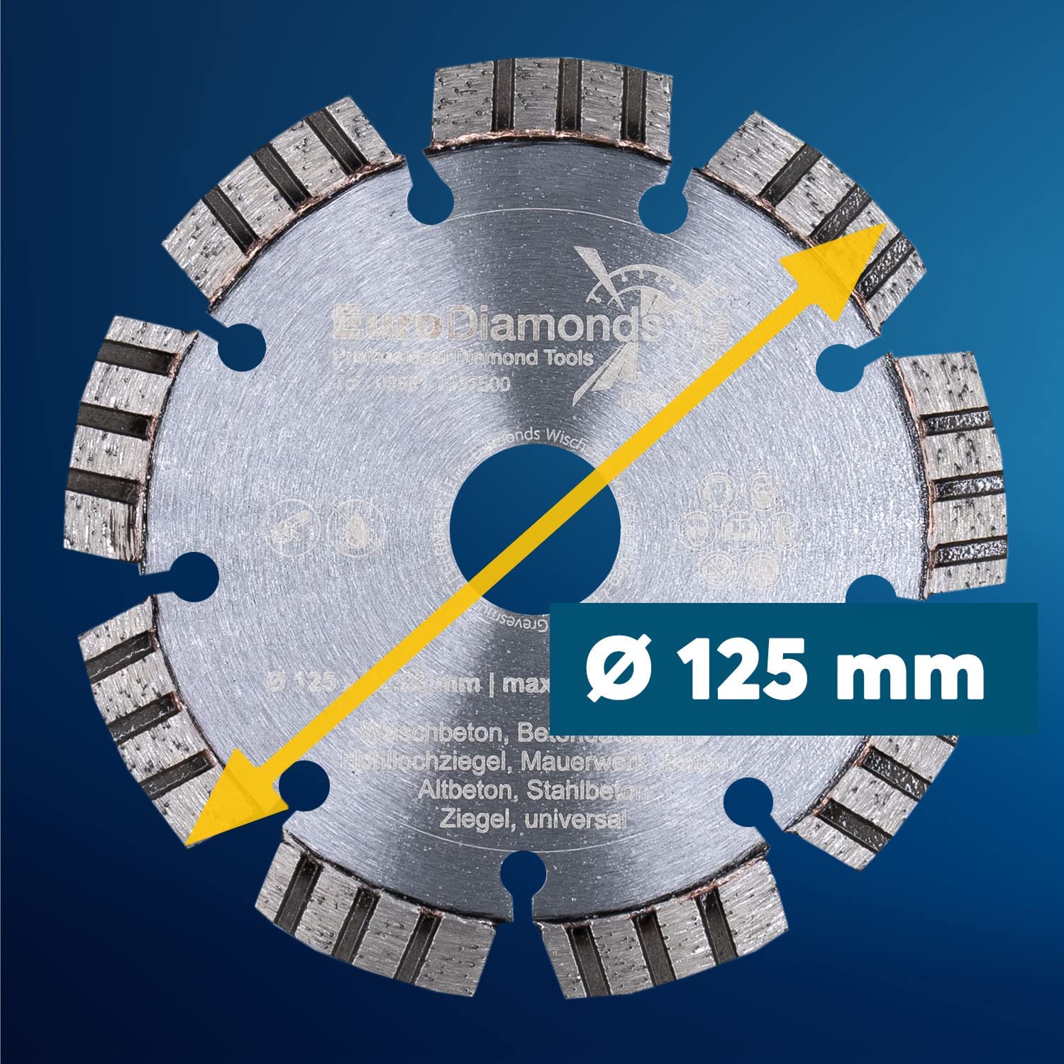 Diamanttrennscheibe 125 Prodiamant Diamanttrennscheibe RushHour 125mm Für Beton, Granit Und Hobbypower24 Scheibe