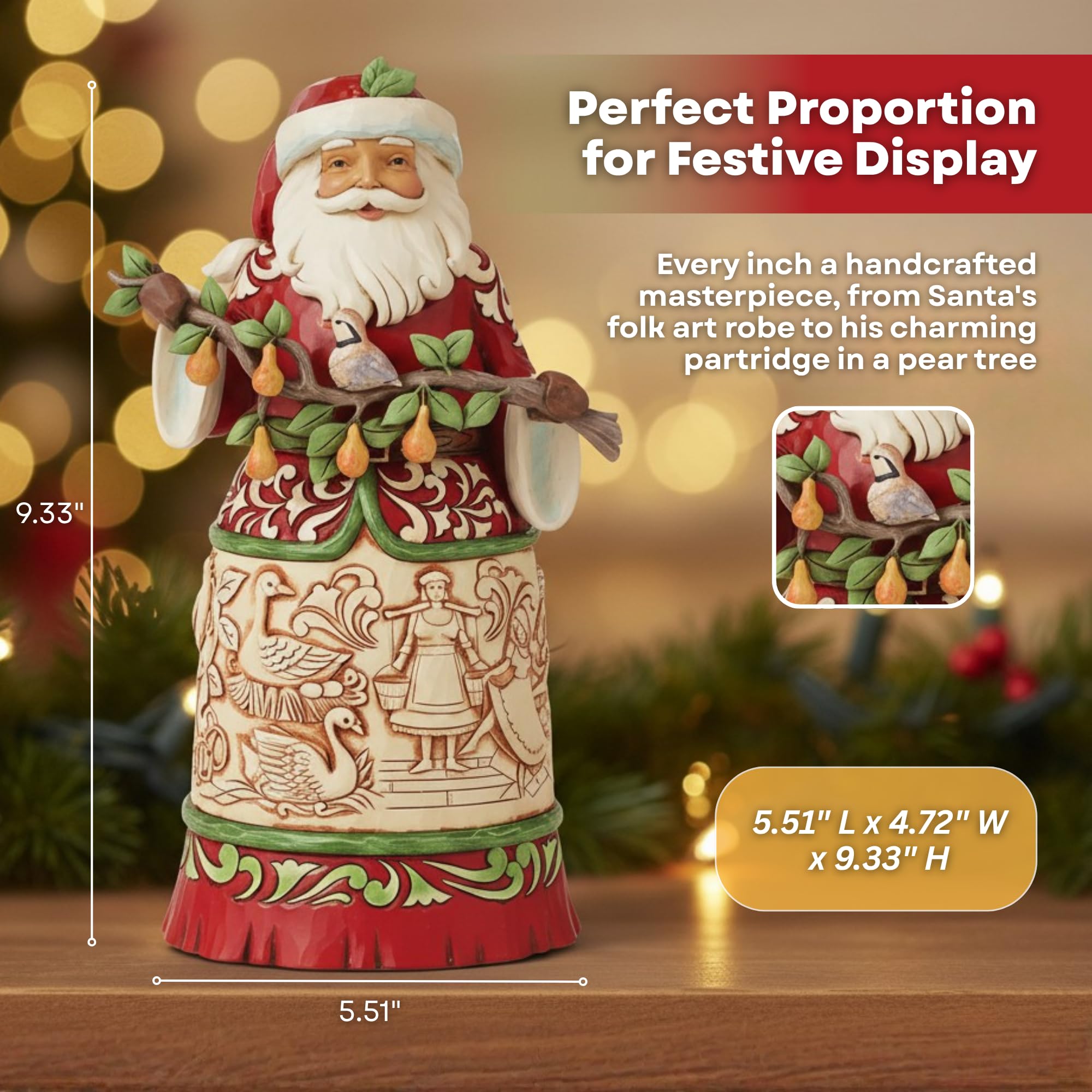 Enesco Jim Shore Twelve Days Santa Worldwide Ev Heykelcik