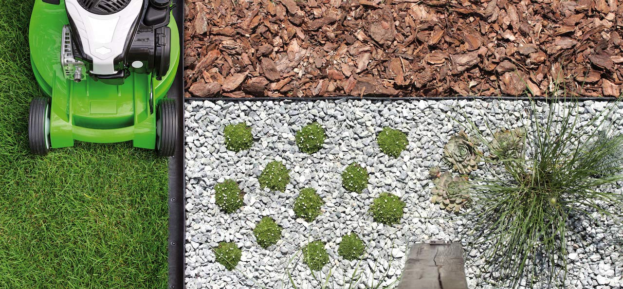GARDENIX obrzeże do trawnika, rabaty i kostki brukowej - krawędź do koszenia + 3 gwoździe na metr (Rim 90°, 55 mm x 140 mm, 8 metrów)