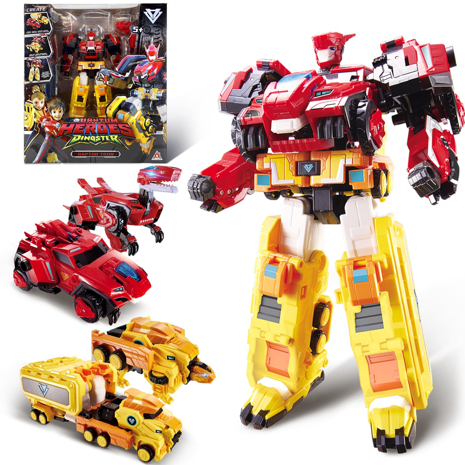 QUANTUM HEROES DINOSTER Raptor Tron 11in – Robot 3-in-1, 5+