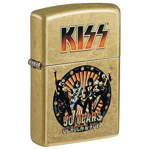 Zippo KISS 50 Years Design Street Brass Pocket Lighter