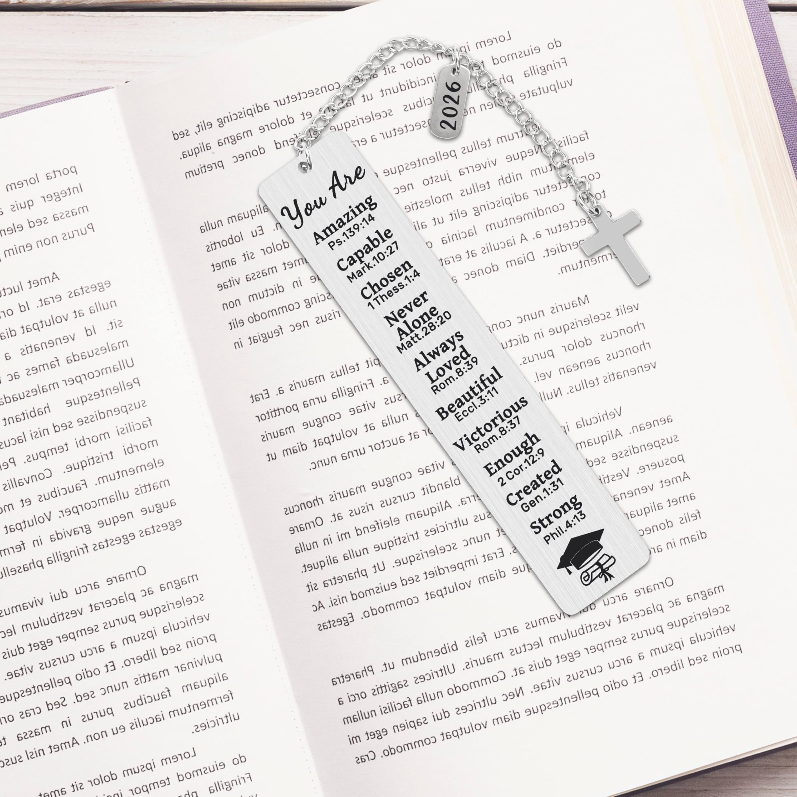 Graduation Gifts 2026 - Christian Bookmark Gift for Her Him First Communion Gifts Baptism and Confirmation 2026 Graduation Gift for Book Lovers High School College Girls Boys Master PHD