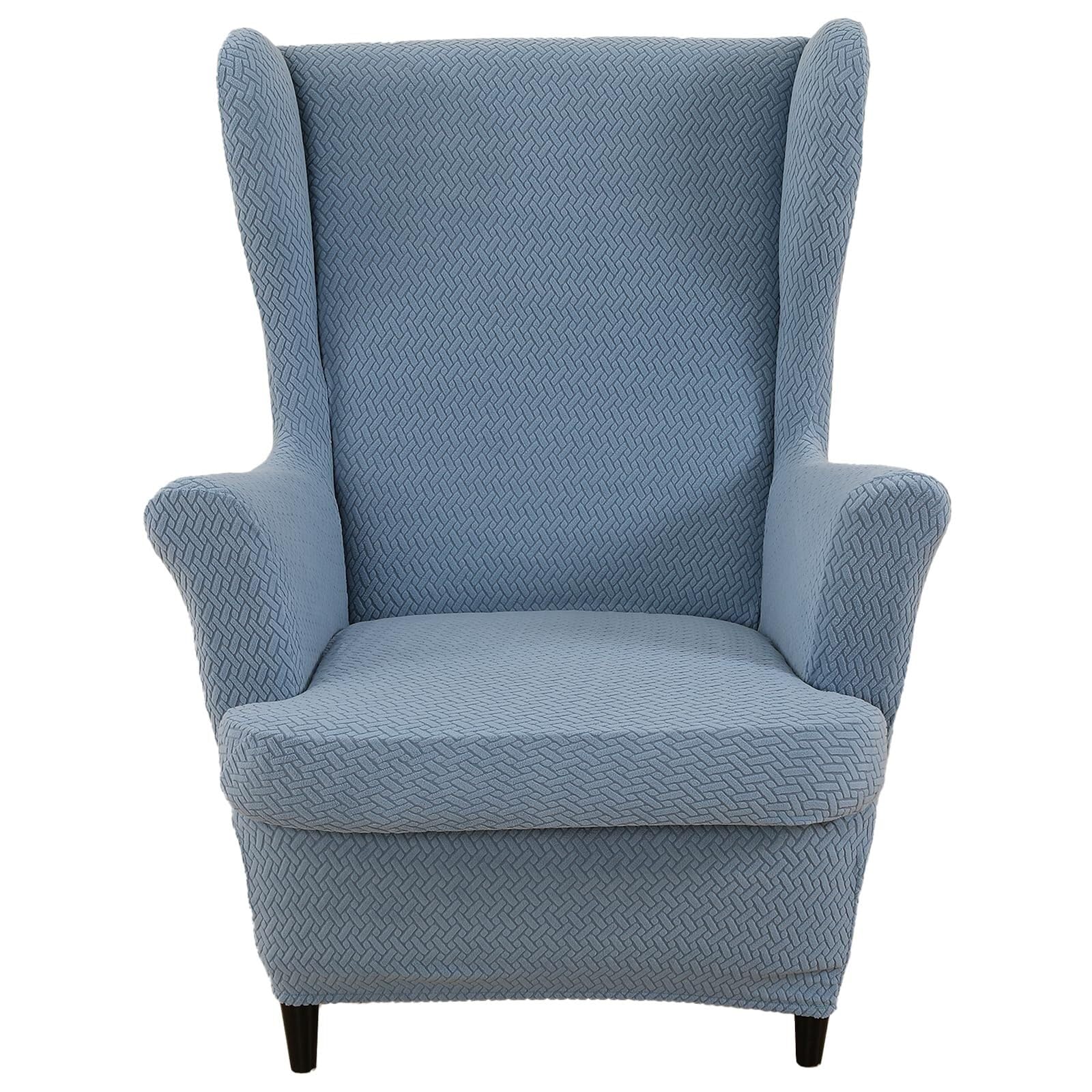 BEIWOSHA Wingback Chair Slipcovers 2 Piece,Stretch Spandex Wing Chair