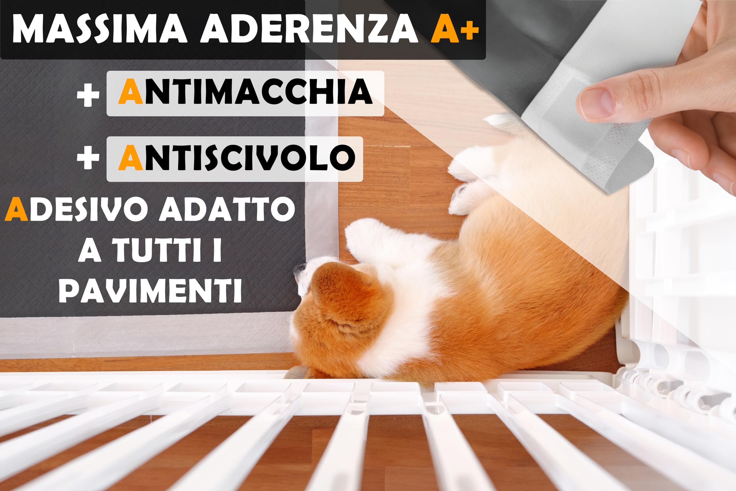 HAND Traversine Cani Carboni Attivi 60x90 cm, 50 Pezzi Super Assorbenti e Antiodore, Tappetini Igienici Neri per Cani e Cuccioli con Adesivi di Fissaggio, Extra Spessi e Resistenti (50 Pezzi 60x90 cm)