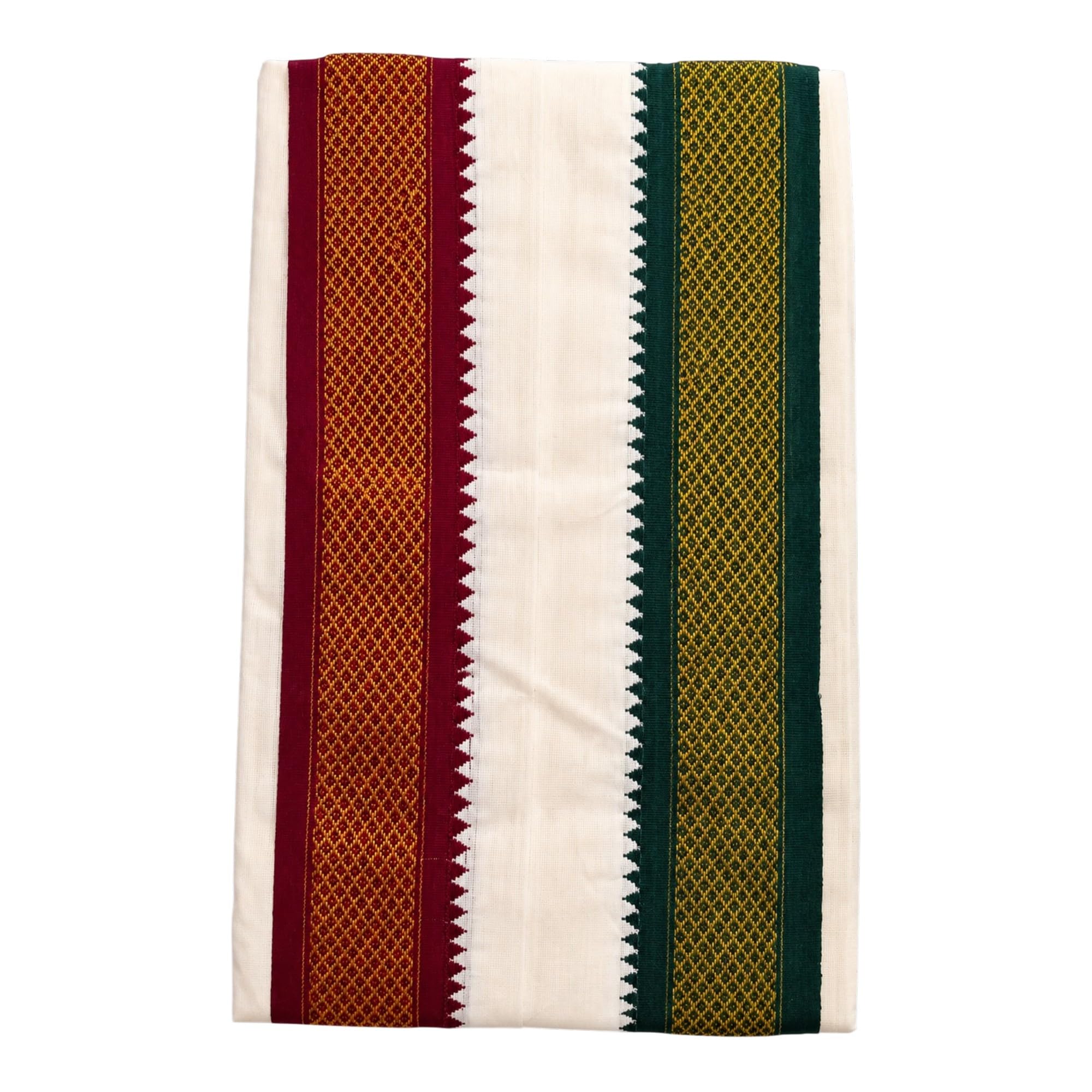 Pure Cotton Angavastram for Men | Traditional White South Indian | Soft Breathable Cotton Shawl for Pooja Temple Wedding Festival Religious Ceremonies Ethnic Wear (5 YARDS,2.25mts)-picture-10