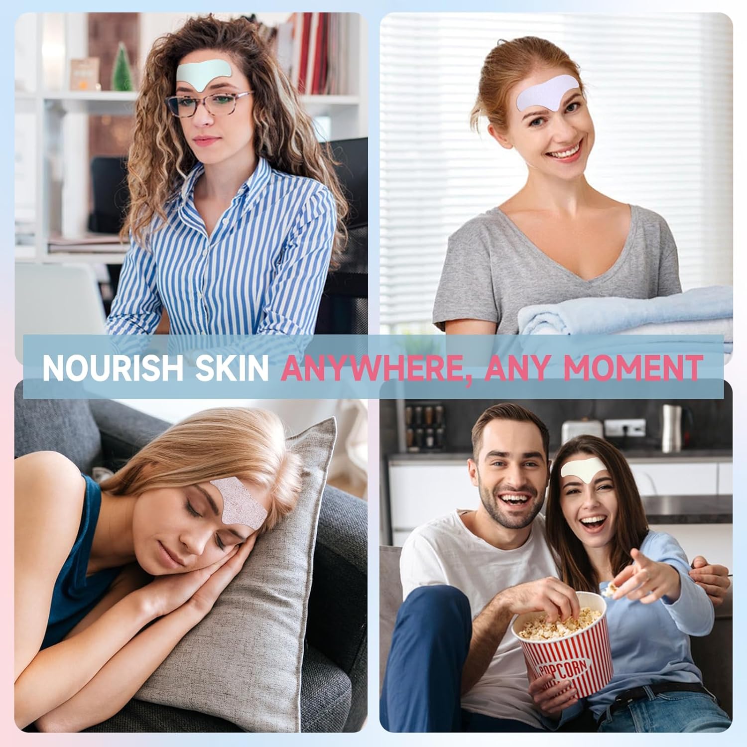 40PCS Forehead Wrinkle Patches, Forehead Face Masks, Anti Wrinkle Facial Patches with Hyaluronic Acid & Collagen, Overnight Forehead Patches for Wrinkles Smoothing - Image 7