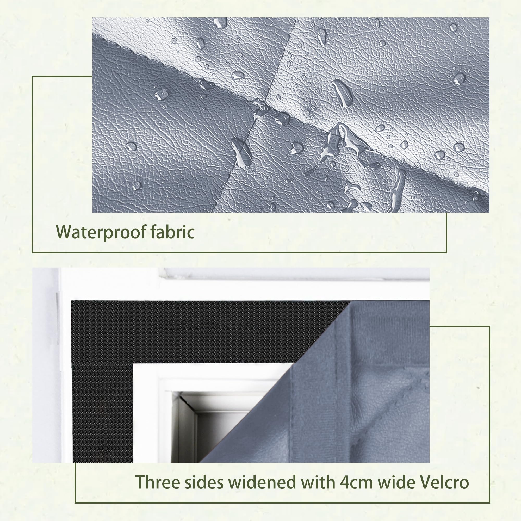 Tenda Termica Isolante 75 x 240 cm Blocca L'Aria Fredda, Riduce Rumore, Risparmio Energetico Tende Termica Magnetica per Porte per Balcone Soggiorno, grigio argento