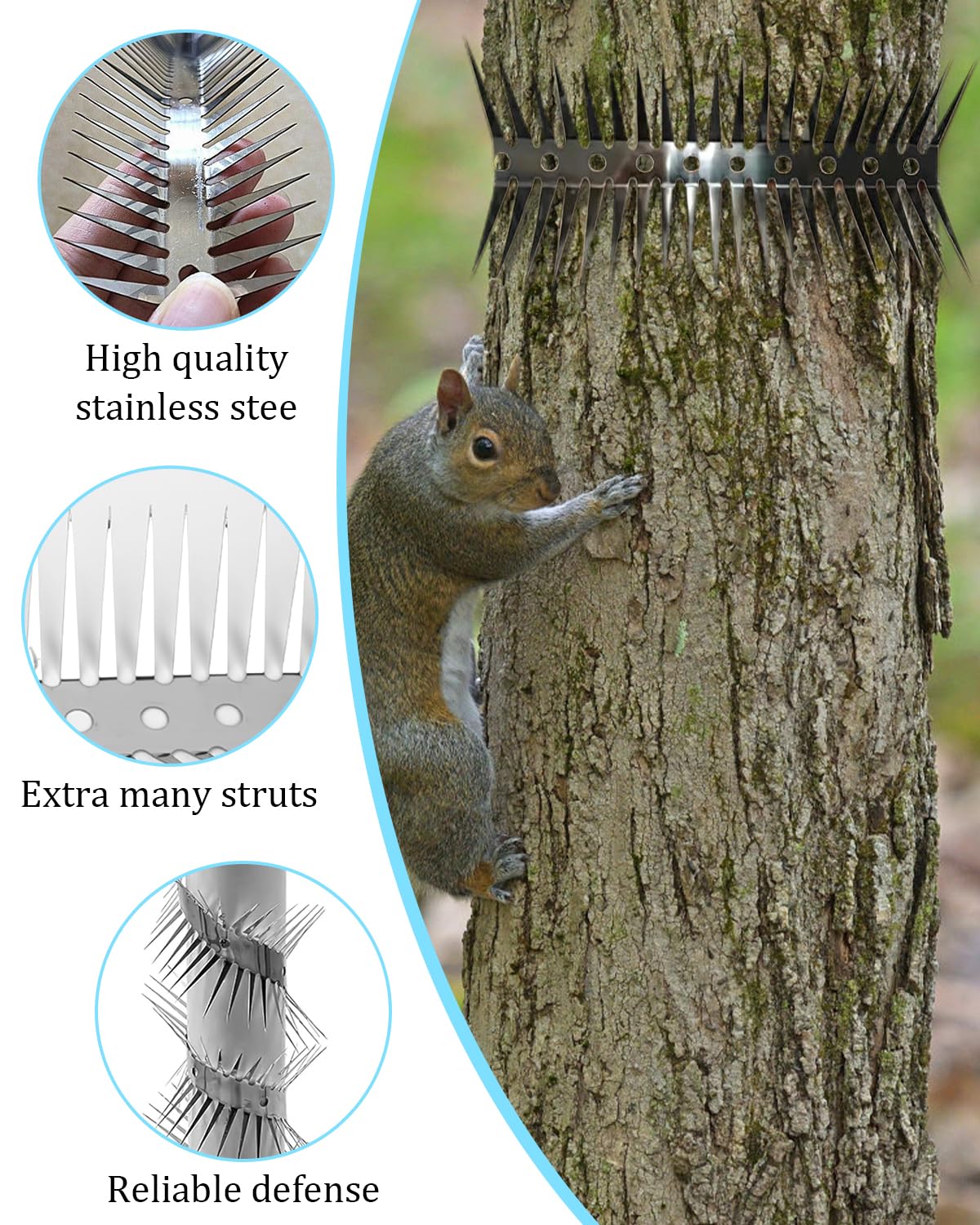 Marderschutz Dachrinne Waschbär Abwehr, 200 Cm , Stacheldraht Tierabwehr (200 Cm Marderschutz Fallrohr