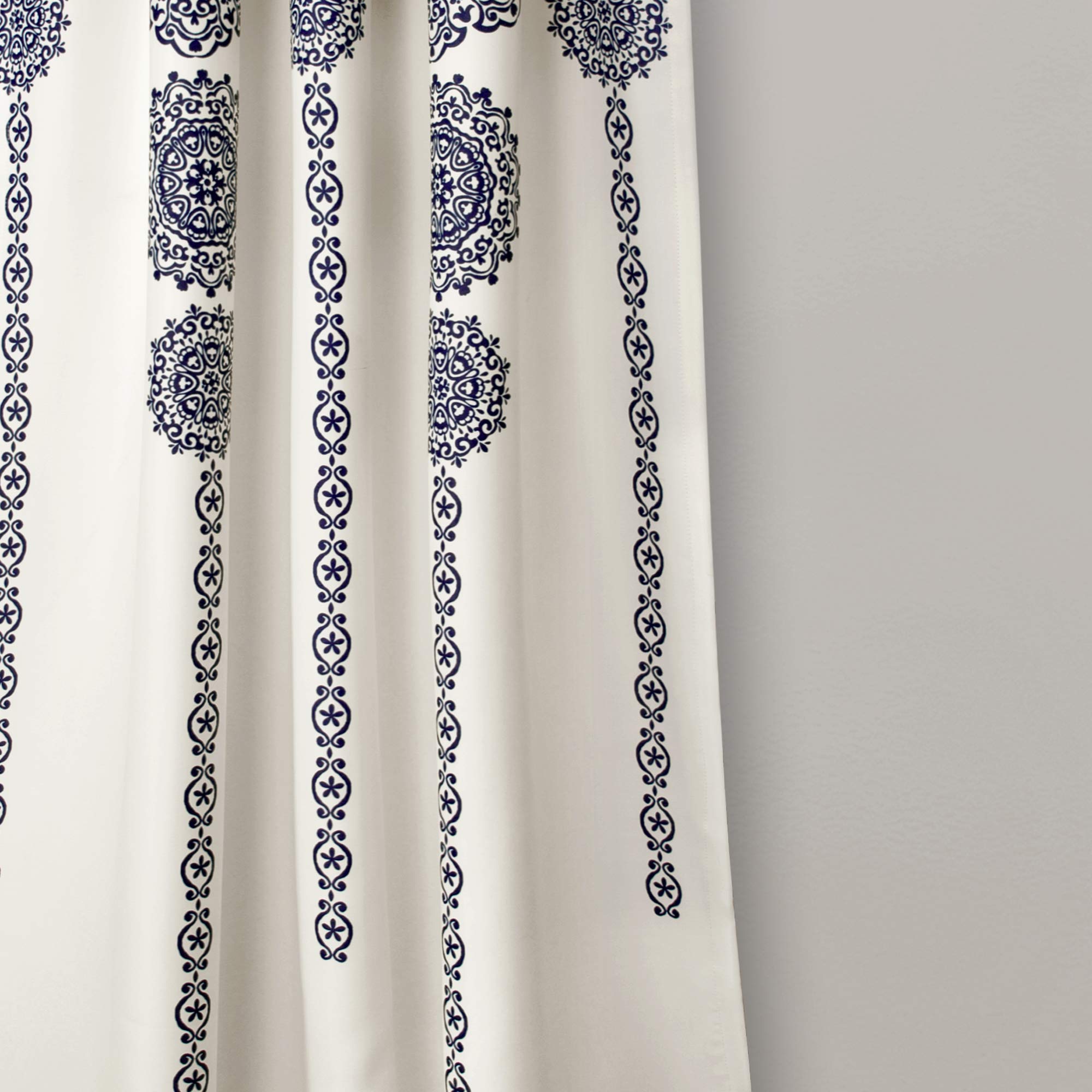 Lush Decor Stripe Medallion Curtains Fabric Mandala Bohemian Damask Print Room Darkening Window Panel Set for Living Dining - Image 3