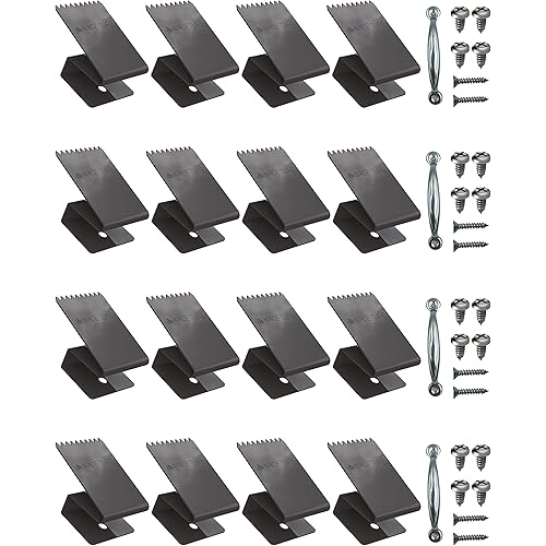 Hurricane Window Board-Up Clips Universal and Reusable Hurricane Storm Plywood Clips for Windows with Door Handles and Screws 1/2 inch 16 Pack (1/2")