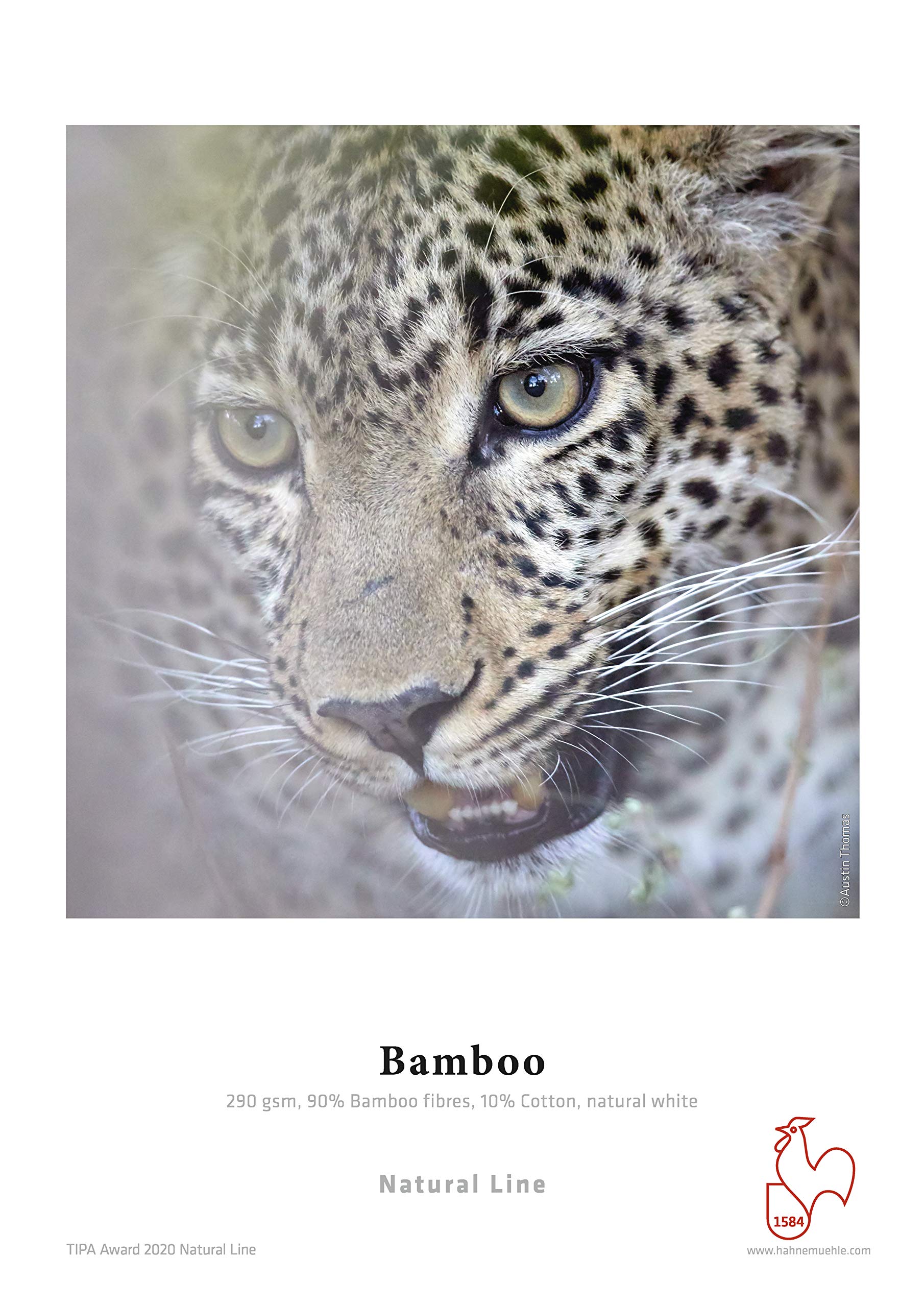 Hahnemühle 10641609 Digital FineArt Bamboo - Papel de bambú (290 g/m2, DIN A3+, 329 x 483 mm), color blanco