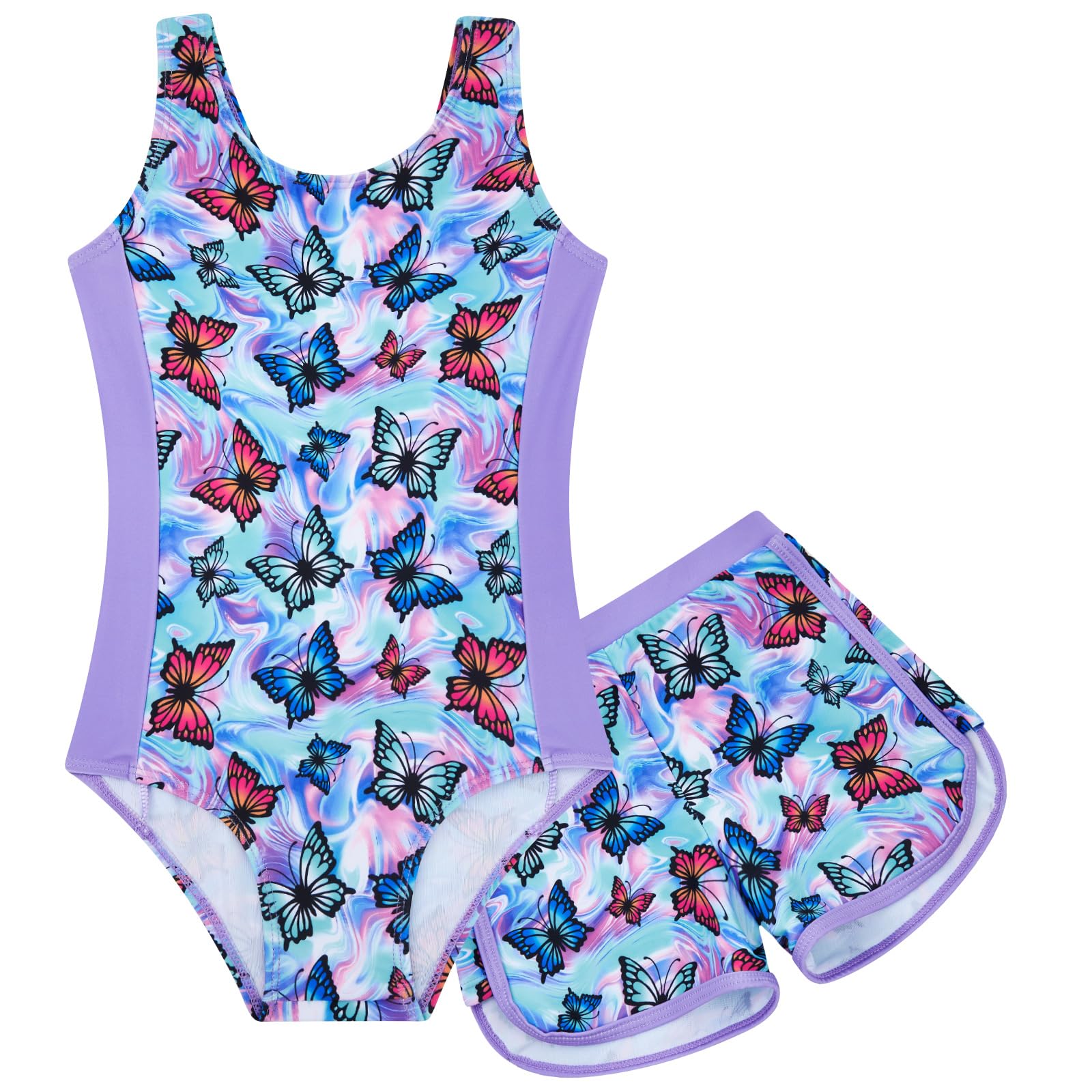 TUONROAD Toddler Girls One Piece Swimsuit Bathing Suit with Short for 3-9