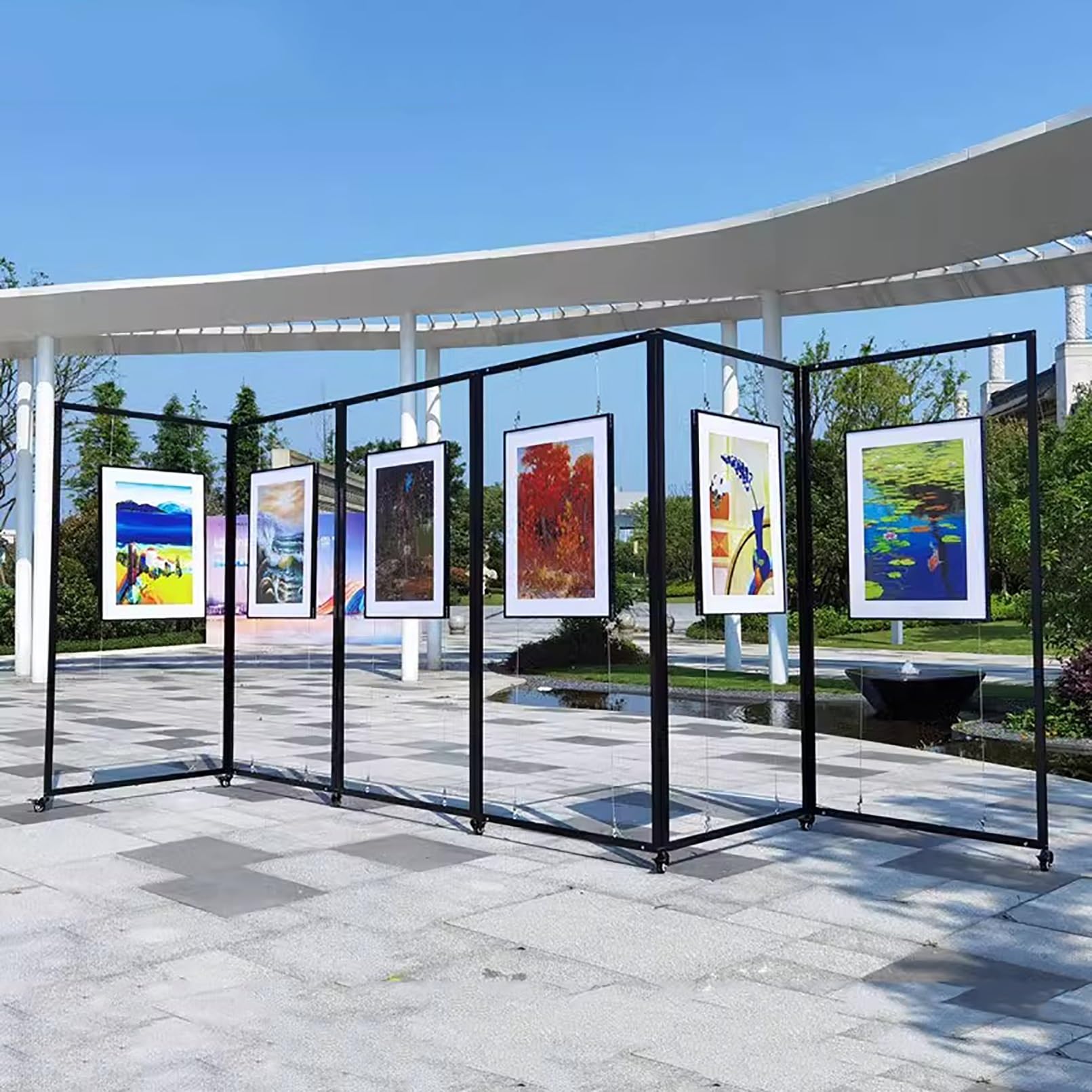 Expositor Plegable para Carteles publicitarios, Ajustable y móvil, para Bodas y Eventos, de 100 x 250 cm, para Cuadros, promociones y exposiciones (1 Unidad)