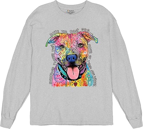 Vista 10 de Dean Russo Pets Art Pit Bull Camiseta de manga larga Todos tienen los mejores perros