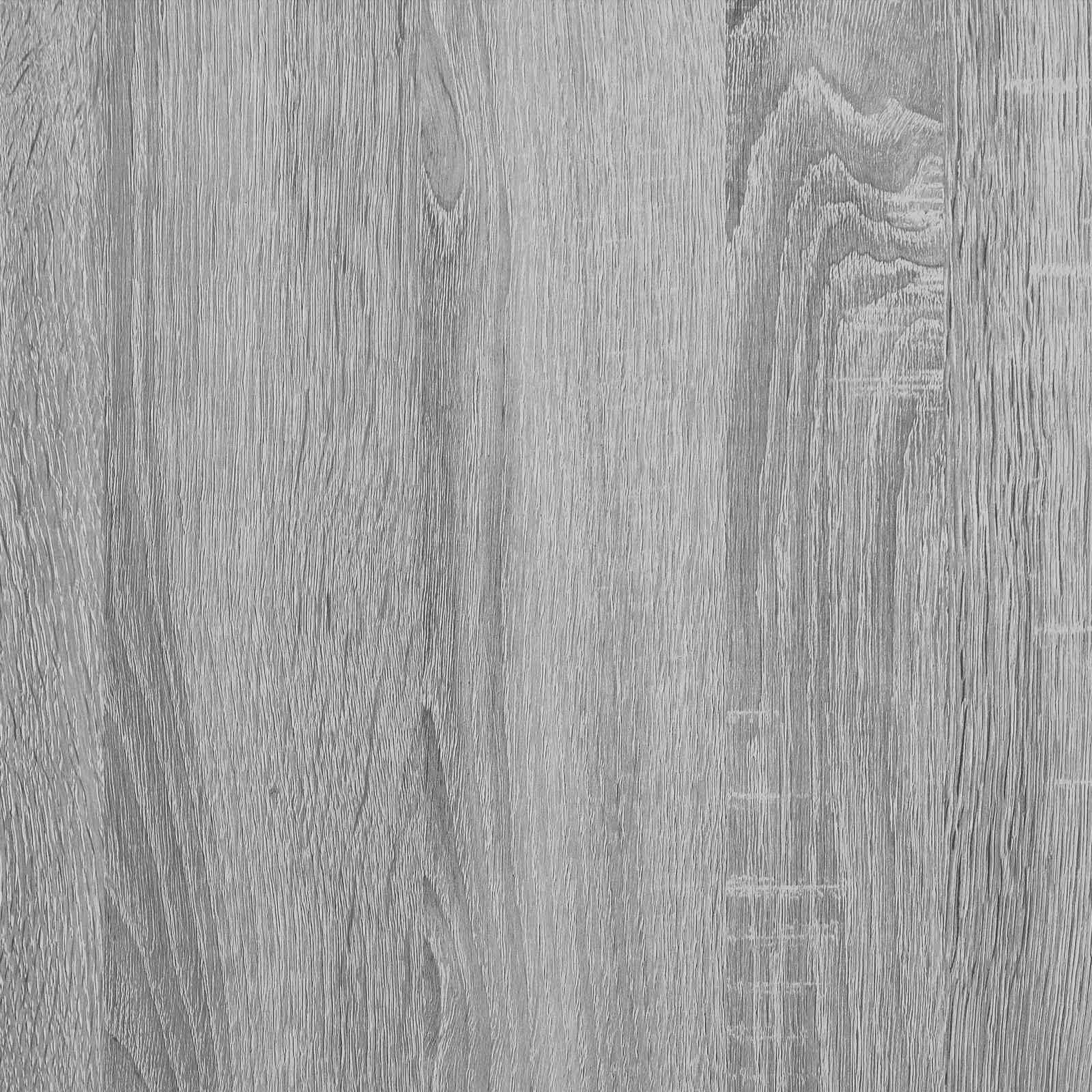 Mesa de centro Sonoma gris 48 x 46 x 35 cm, pequeña mesa auxiliar de madera para salón, moderna mesa de salón con 2 estantes, mesa de sofá compacta