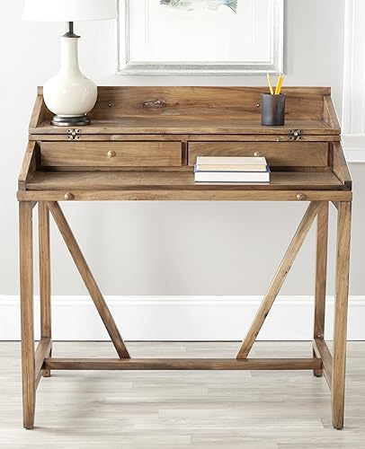 Miniatura 2 de Safavieh American Homes Collection Wyatt Oak Escritorio Oak,Negro -,Gris (Quartz Grey),Blanco,https://www.amazon.com/dp/undefined