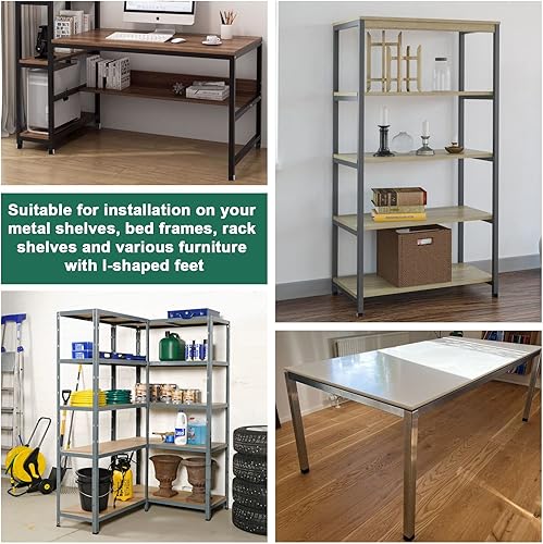 Miniatura 7 de Bivethoi 20 tapas de goma de 1-916 pulgadas  1.575 in, tapas de extremo de hierro angular, cubiertas de goma en forma de L, almohadillas de hierro