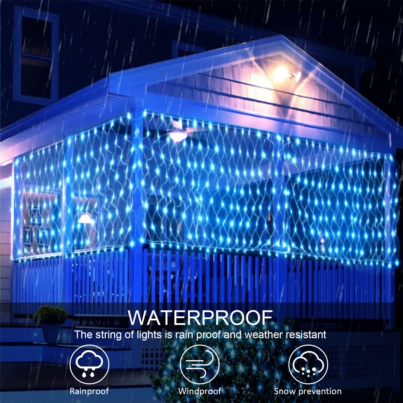 Koppelbare netverlichting | vanaf 2 m² | 200 LEDs | Warm wit | Rubber