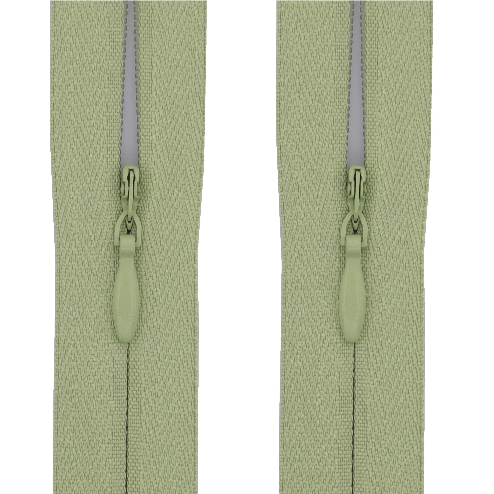 #3 Invisible Zips, 2 Pack, 9 Inch, Yellow Sage Green
